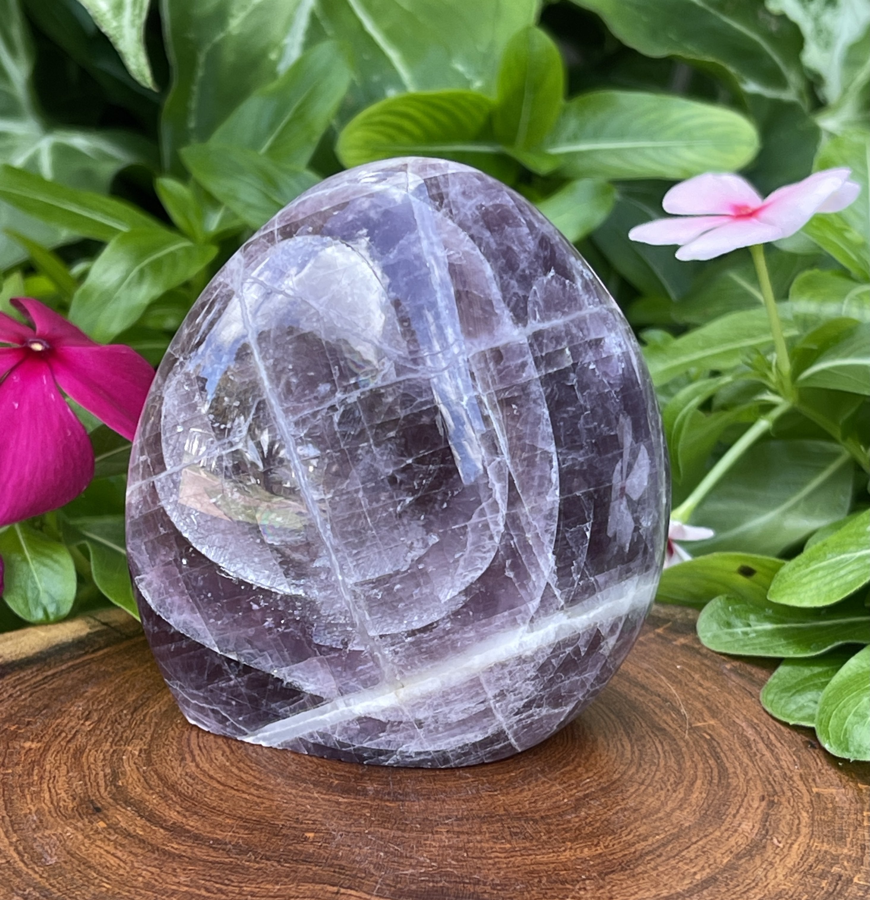 Purple Anhydrite standing shaped Crystal about 4 inches tall