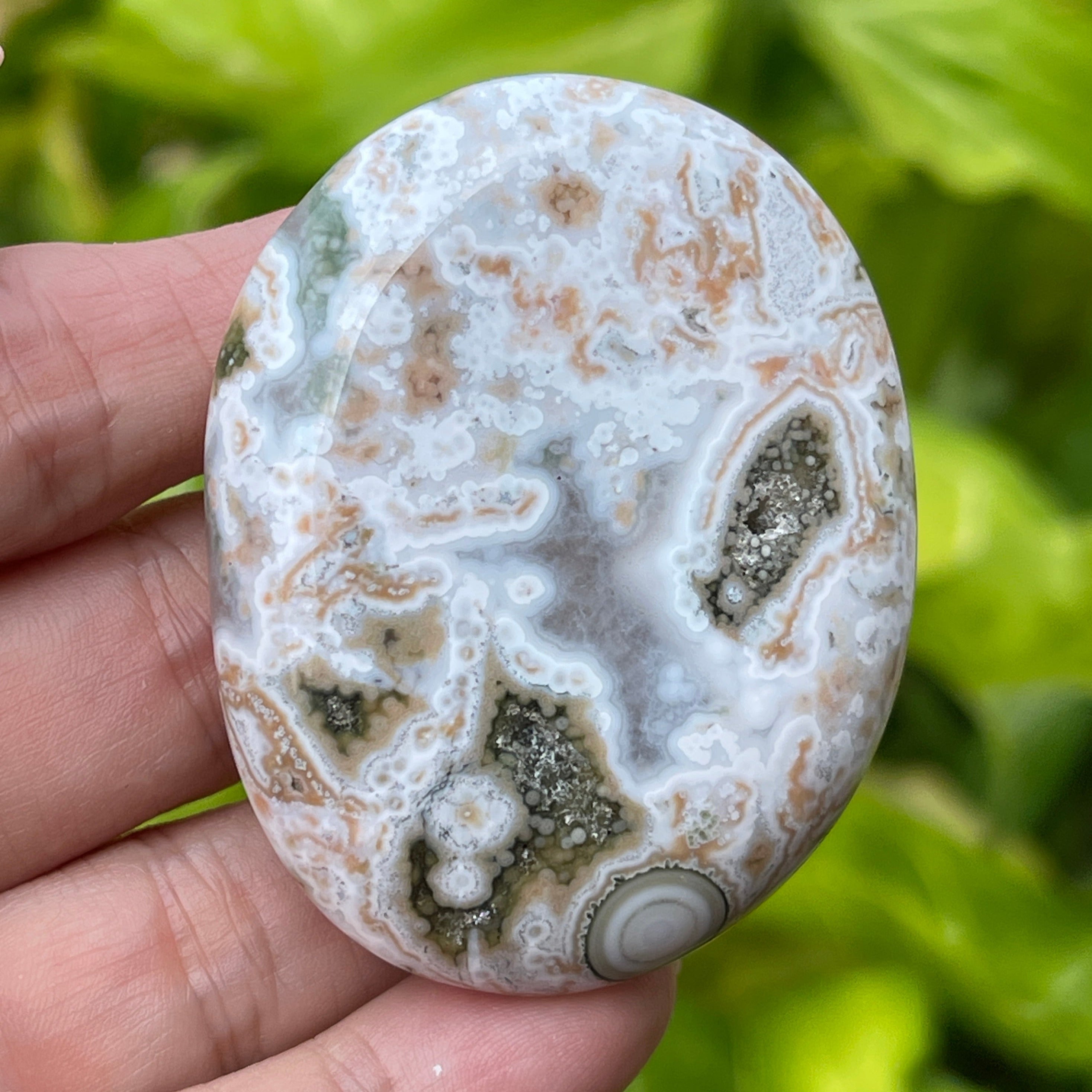 8th vein Ocean Jasper orbs and fish eyes