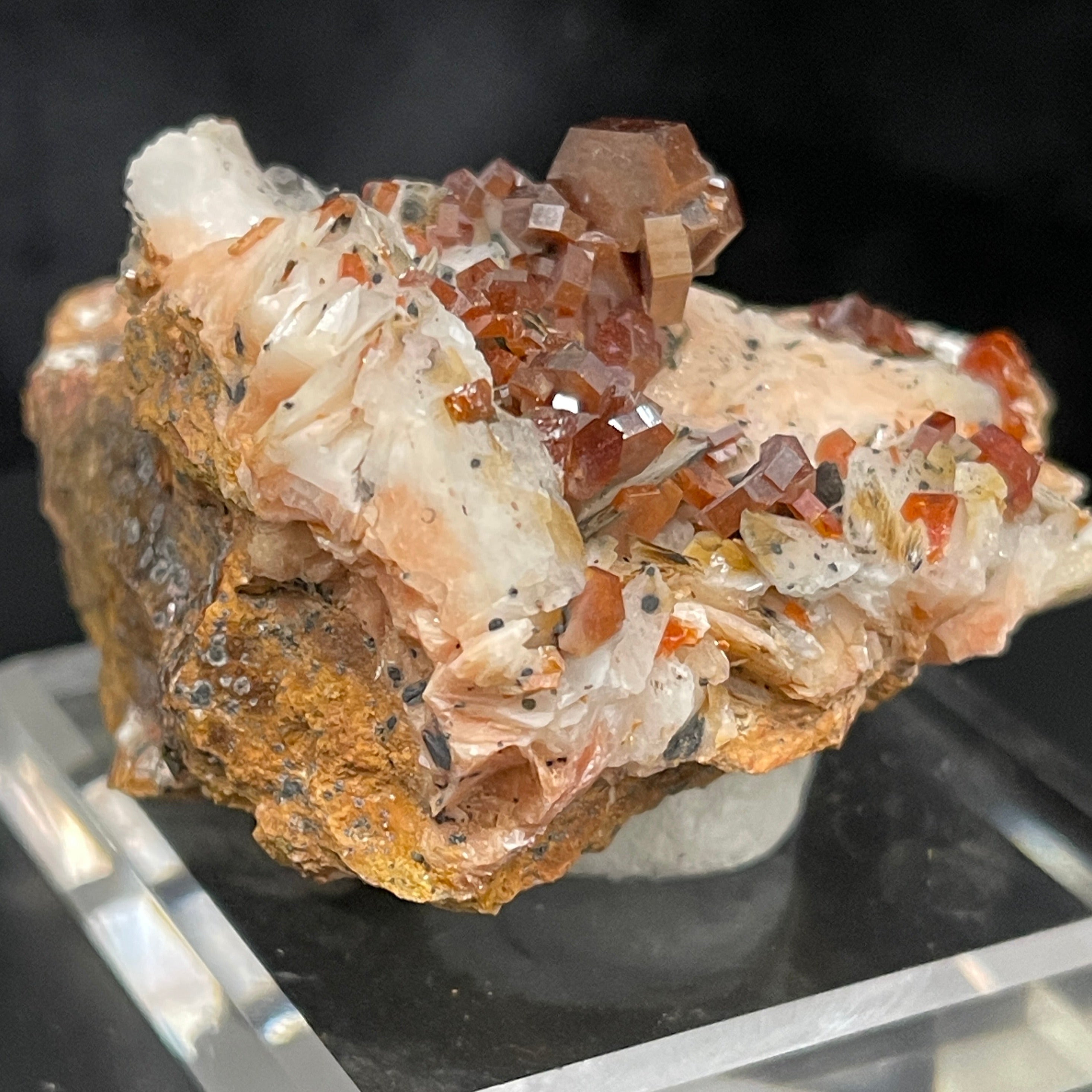 Gorgeous Vanadinite Crystal Cluster on White Barite