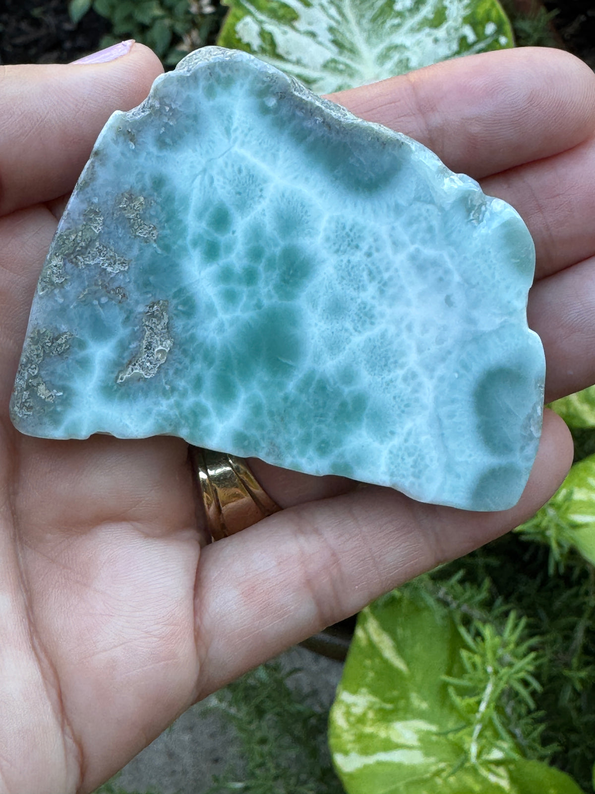Larimar Polished Slab | High Quality Dolphin Stone - Calming Healing Crystal