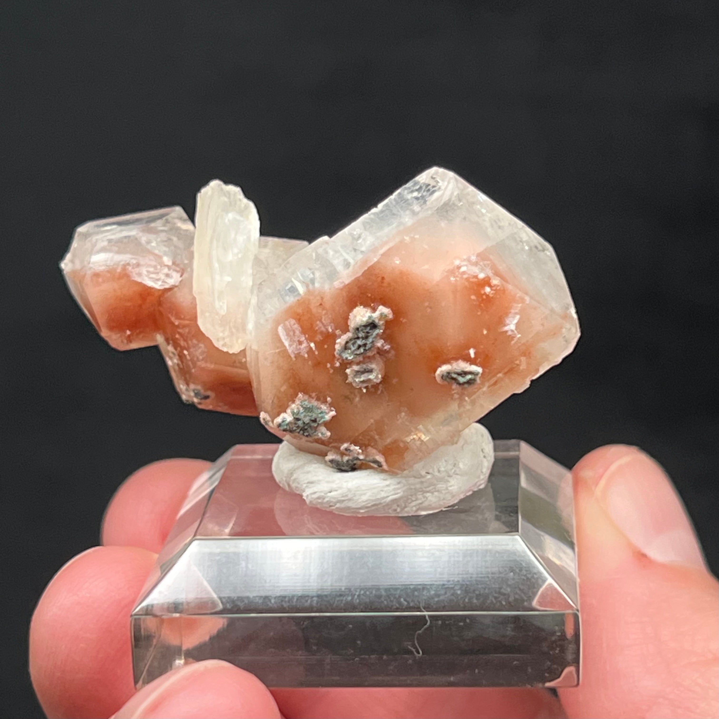 Apophyllite with Hematite Lustrous.