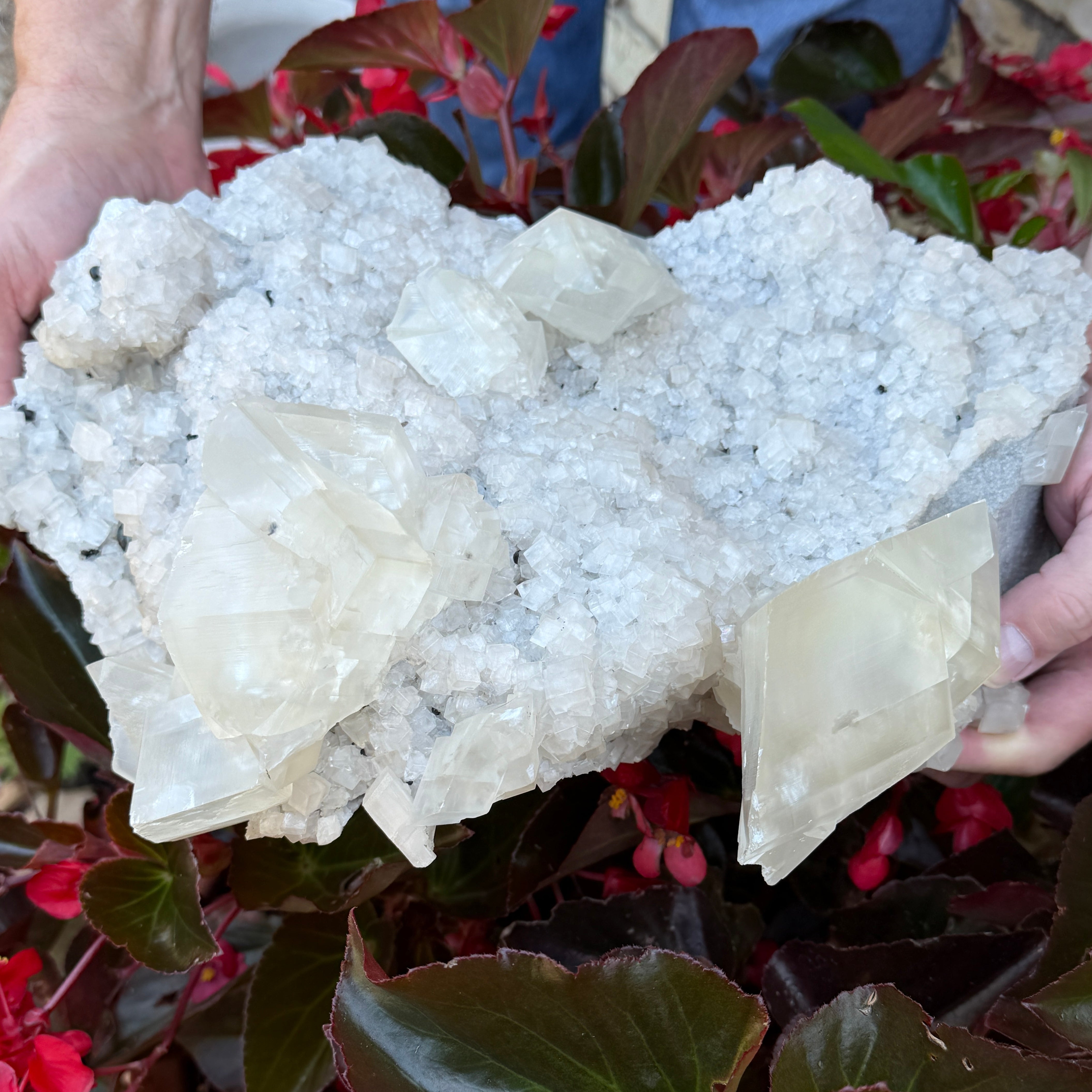 Large Calcite Crystal shown outdoors