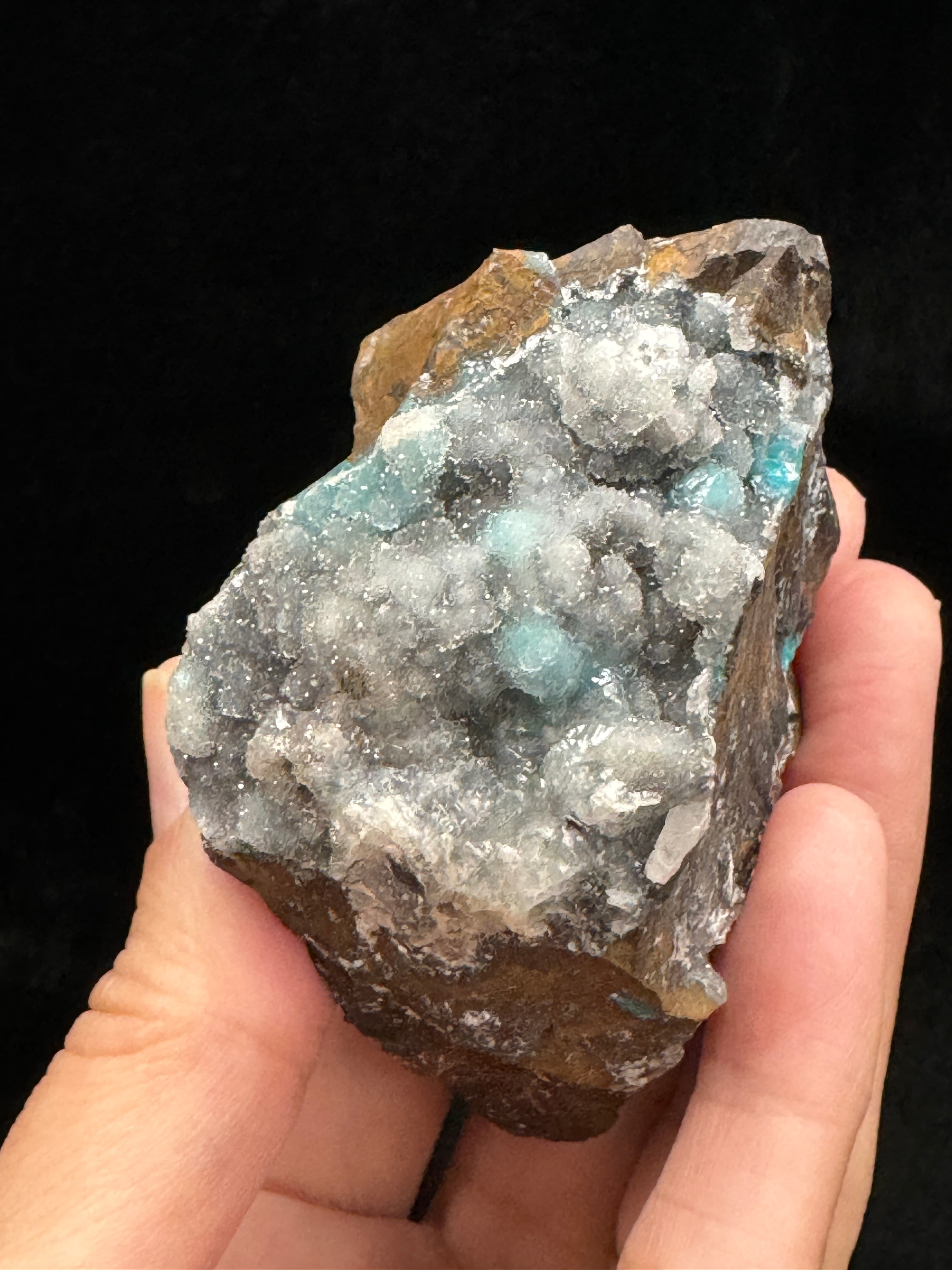 Chrysocolla Crystal Druzy Chalcedony Lilly Mine, Peru Mineral 144grams; Beautiful Gift for Nature Lover / Mineral Collector.