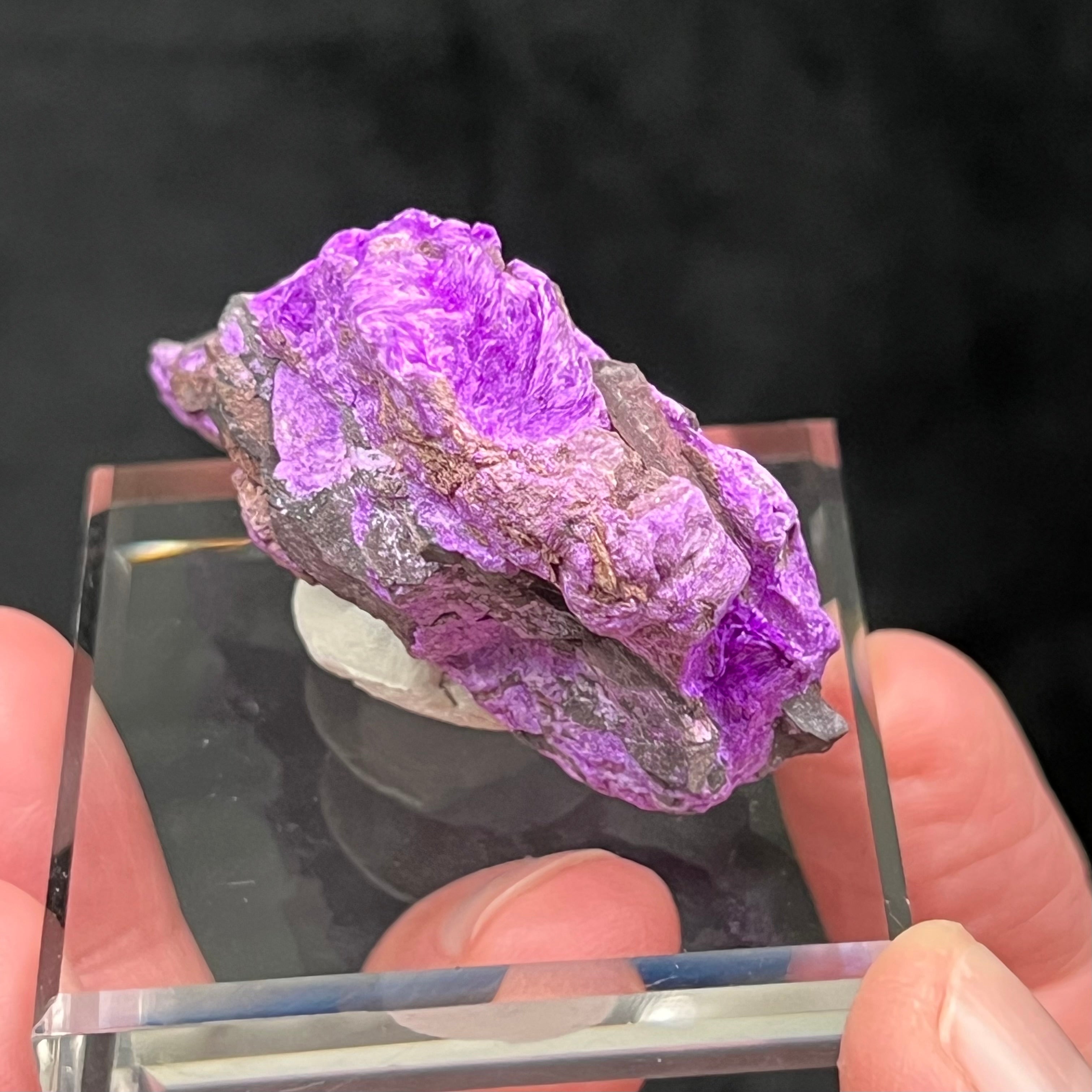Superb Fibrous Sugilite! Most Sugilite tends to be found in massive form, so to say that discovery of this truly rare complex lithium silicate in crystalline form is very significant, is a profound understatement.