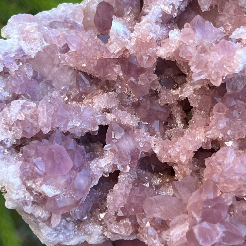 There are plenty of exceptional features to explore in this sensational representative of a Pink Amethyst Crystals Geode piece from the Choique Mine, Pehuenches-Neuquen, Patagonia, Argentina.