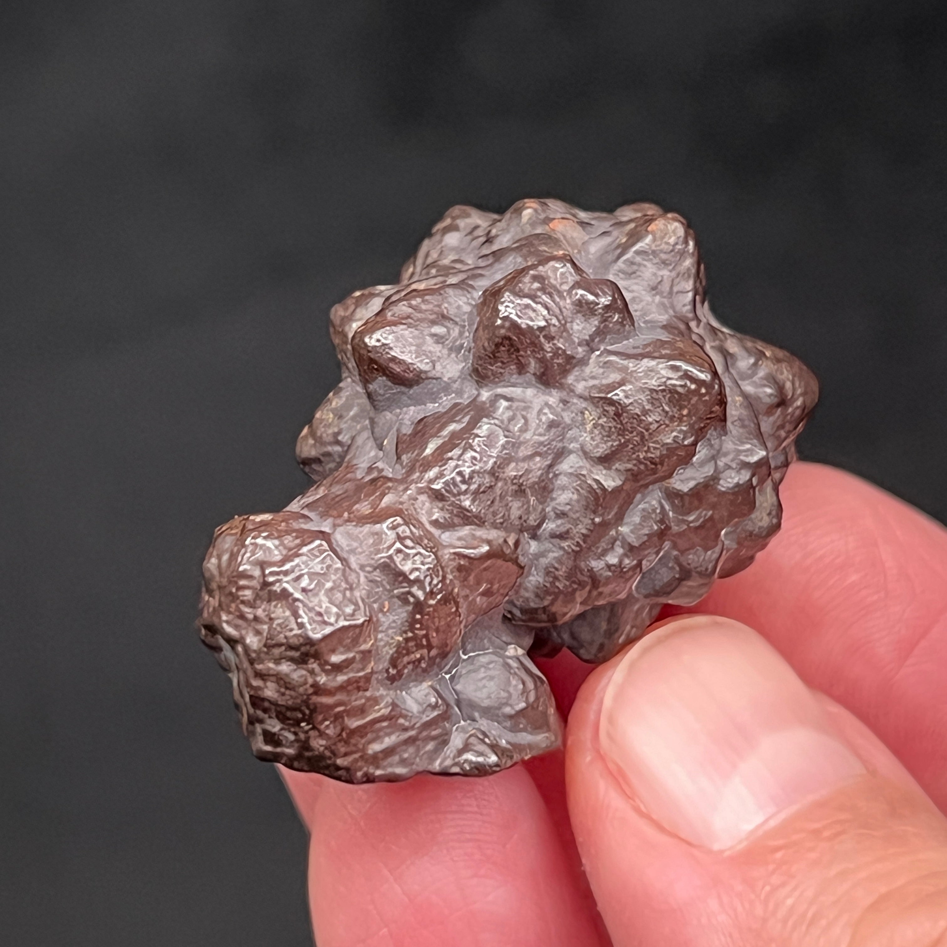 This one is different in that it shows both pyramidal and hexagonal forms. Every angle of this pseudomorph Prophecy Stone, mineralogically Hematite, Goethite Pseudomorph after Marcasite, Pyrite, presents uniquely and beautifully. This attractive piece was found in the White Desert, Farafra Oasis, New Valley Governorate, Egypt.