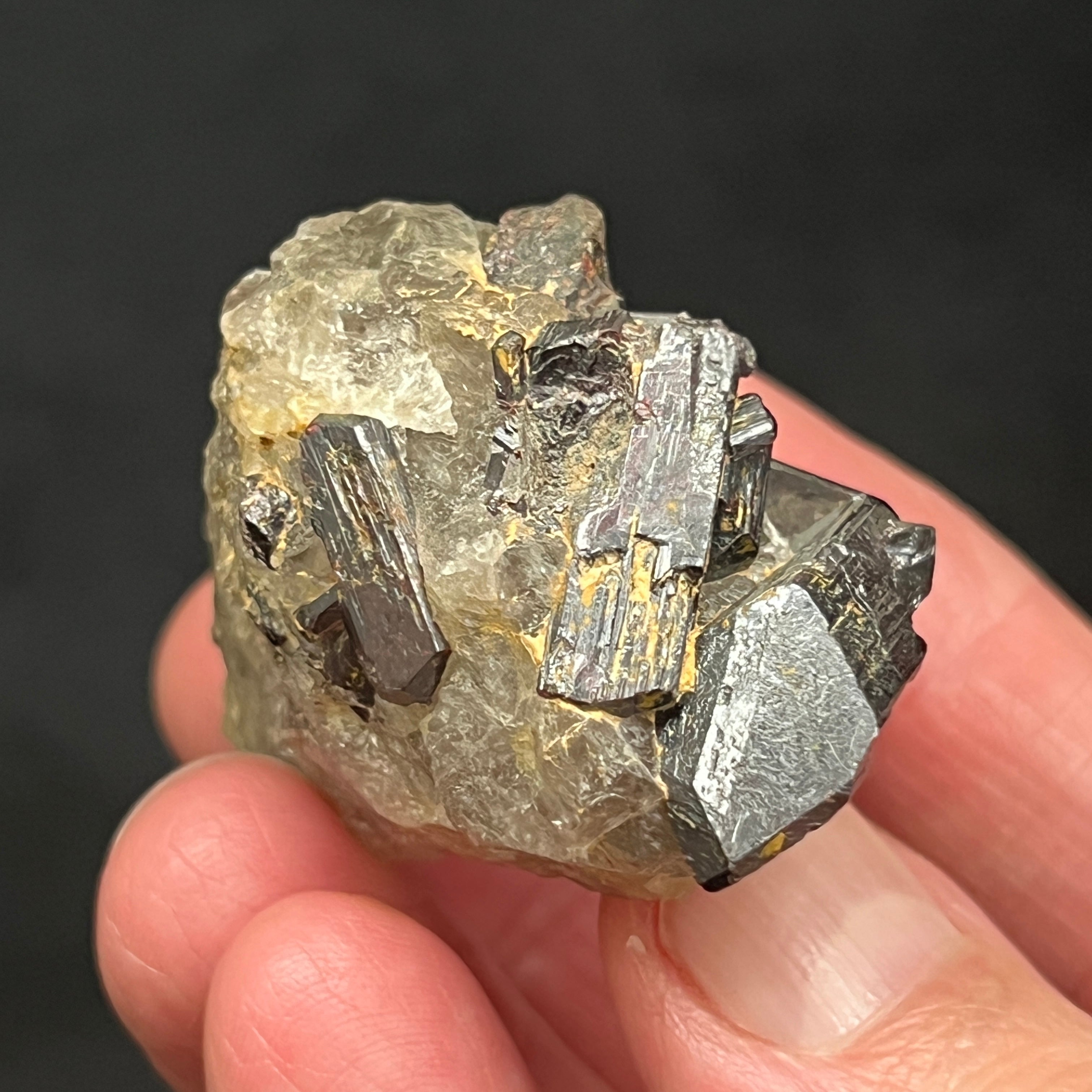 This substantial, robust, less common variety of rutile from North Carolina exhibits a considerably different and impressive presence.