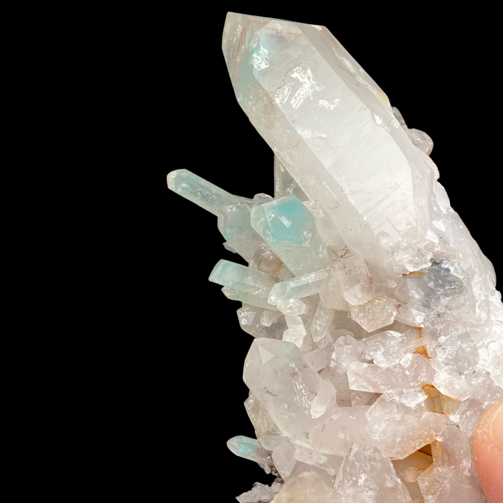 Ajoite emits the loving energy of the Goddess and of Mother Gaia, aiding sweet loving communication with Spirit and the Angels. It often occurs in quartz and is a lovely emotionally supportive stone. Ajoite in Quartz available!