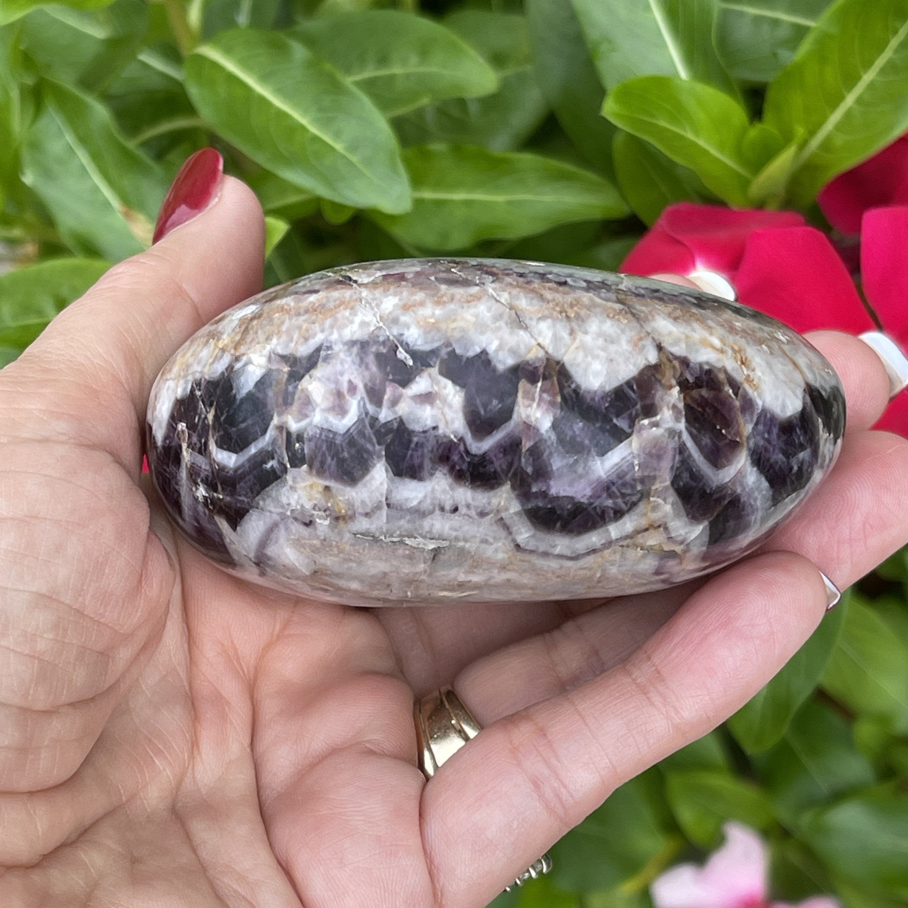 Chevron Amethyst Palmstone Crystal LG 269grams