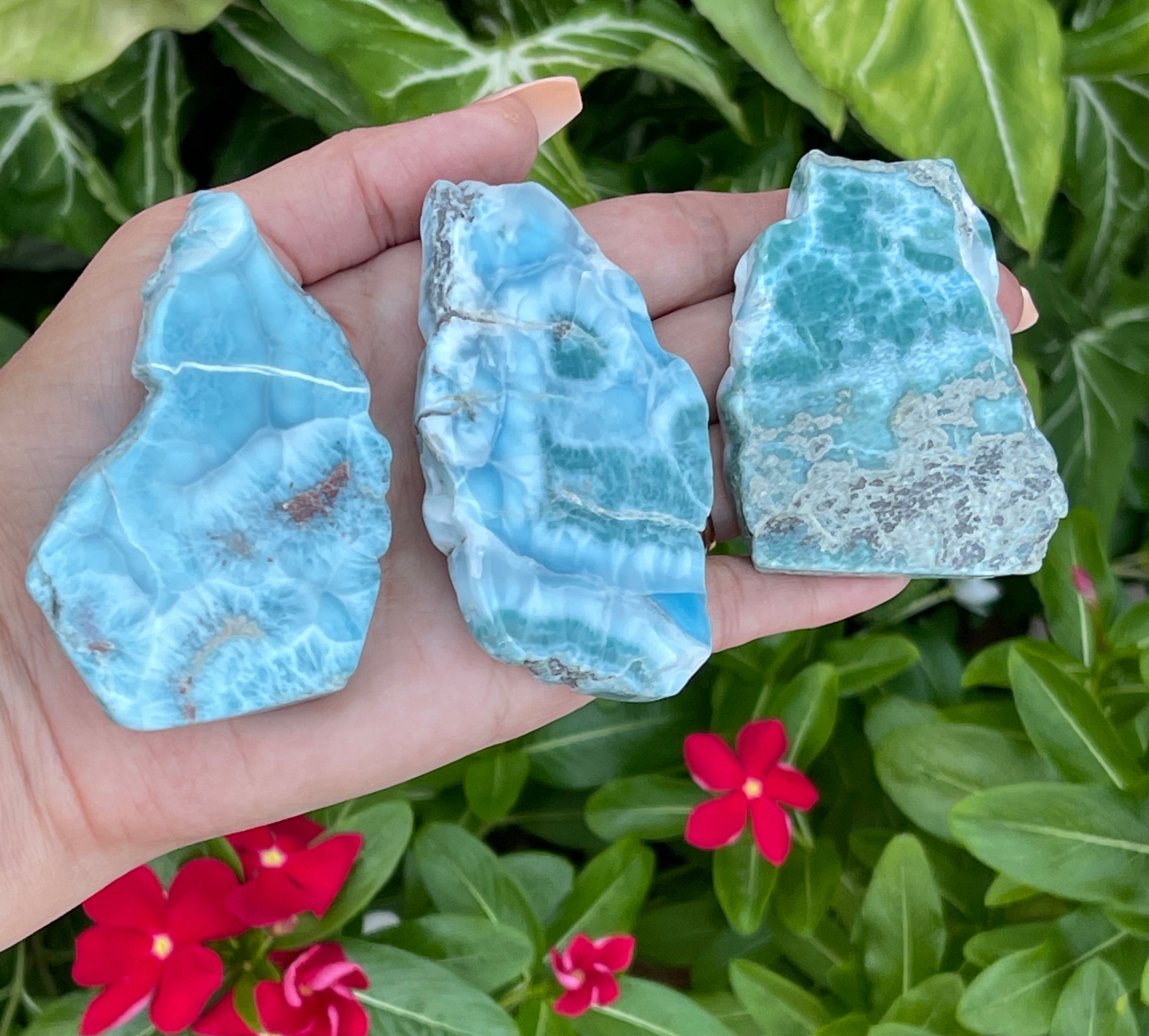 Larimar Polished Slab | High Quality Dolphin Stone - Calming Healing Crystal