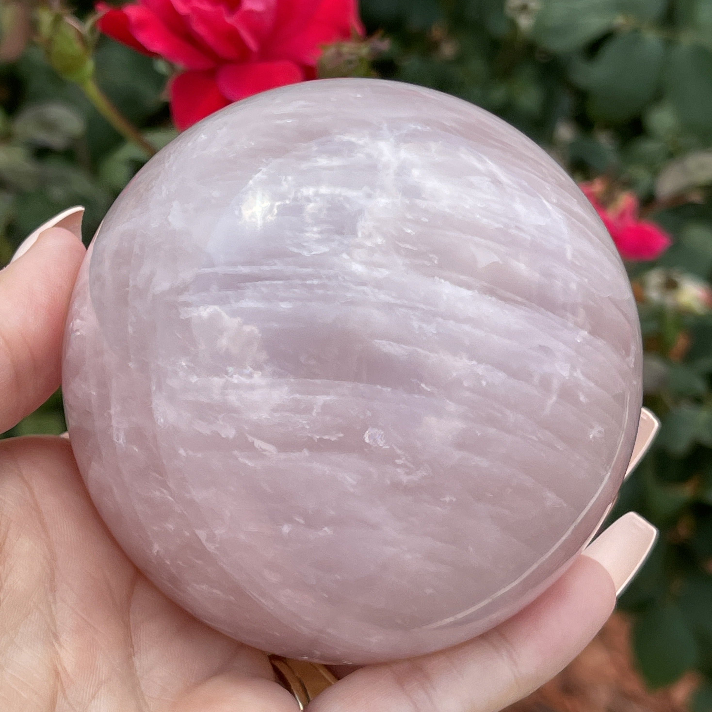 Rose Quartz Crystal Sphere | High Quality Deep Pink | LG 78mm