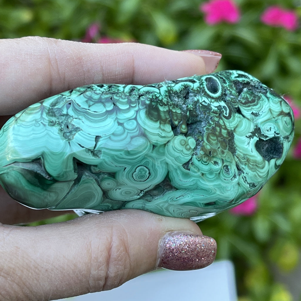 Malachite Exceptional Banding and Eyes Formation 247grams