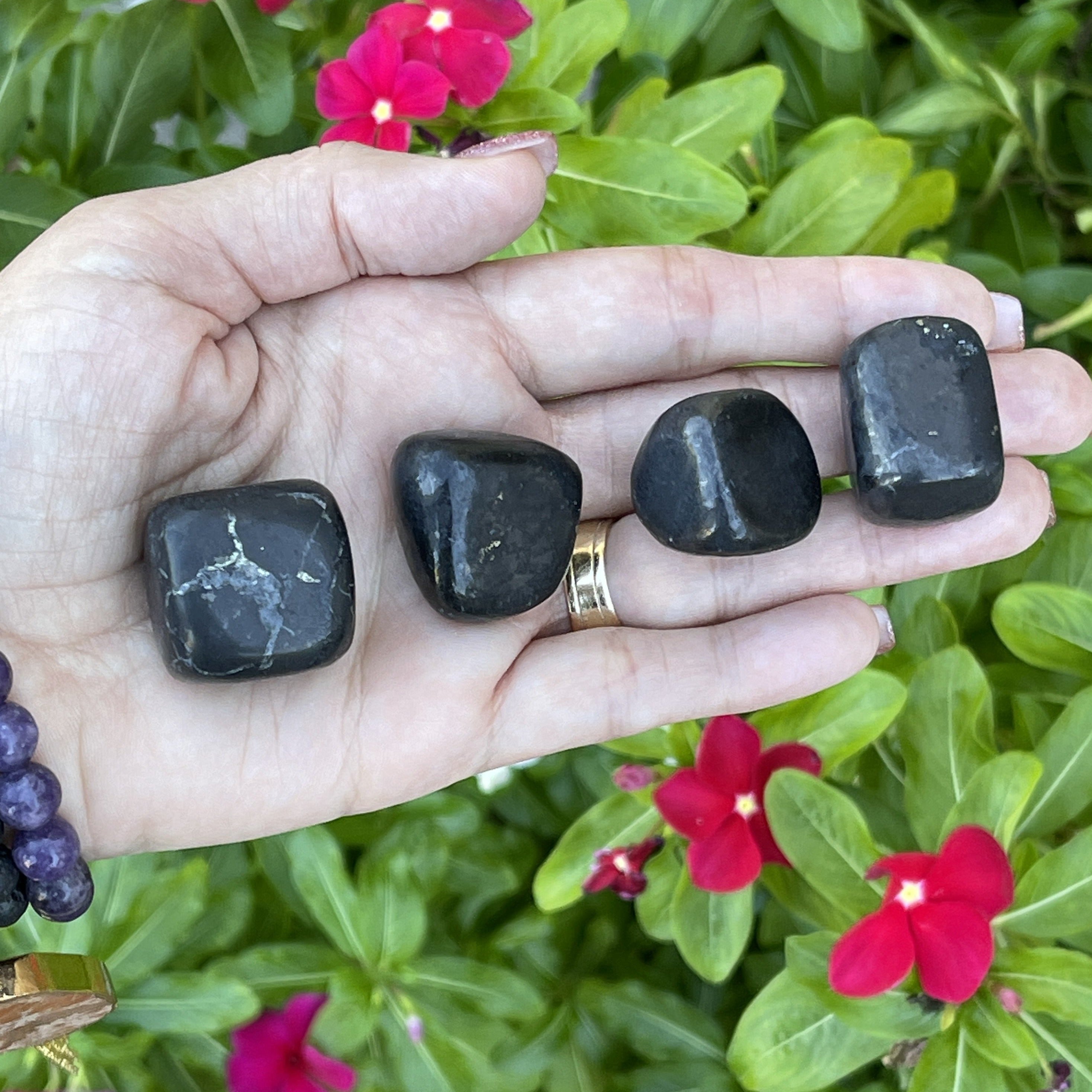 Shungite Polished Tumbled Stone, Protection, EMF