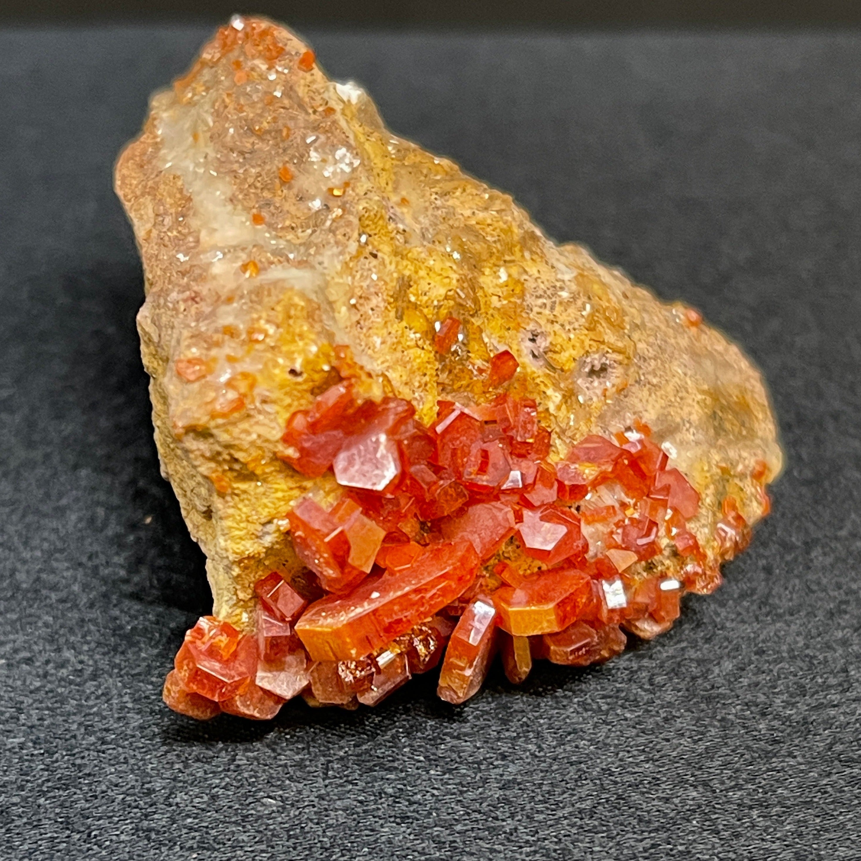 Vanadinite Hexagonal Prism Crystal Cluster 60 grams