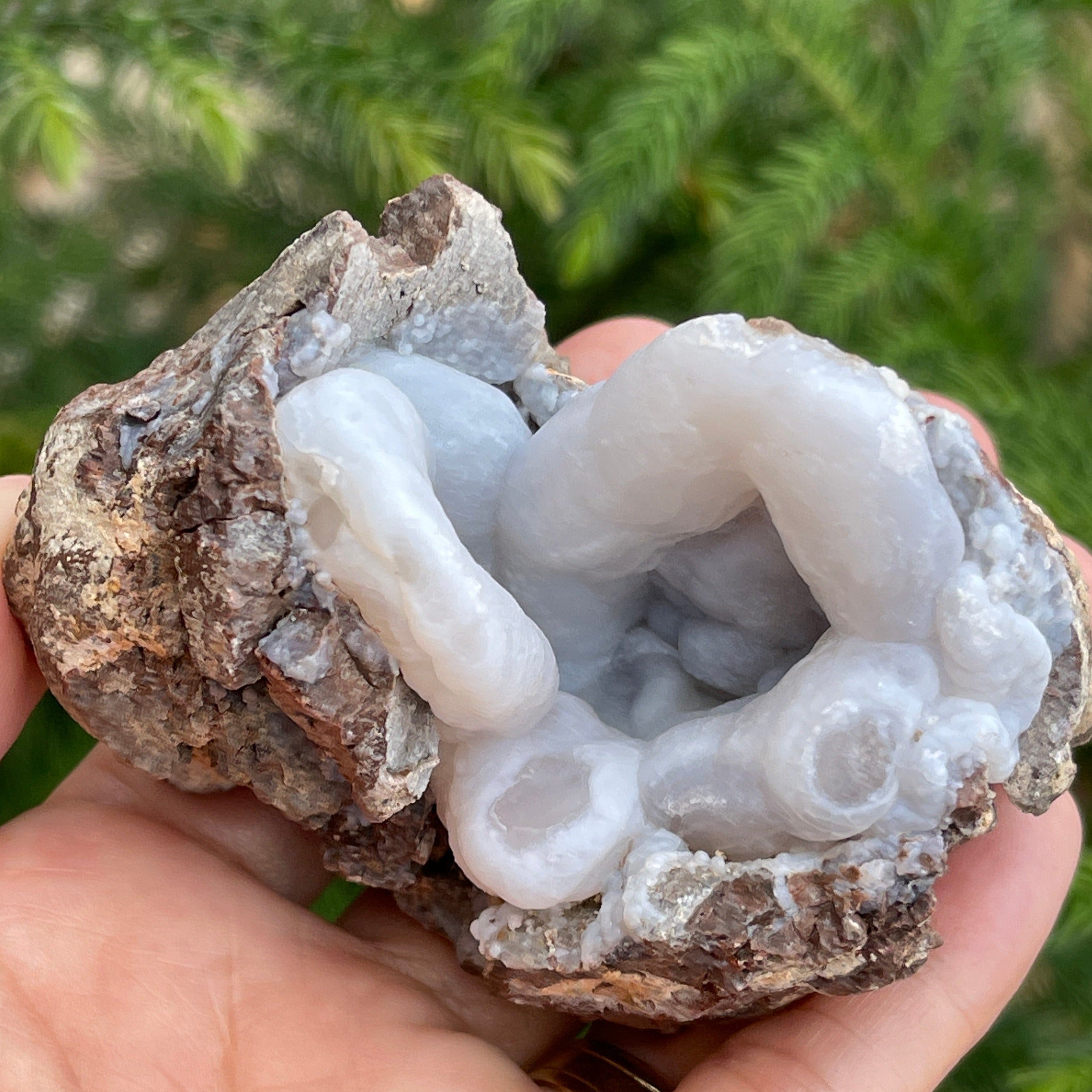 Chalcedony Cup Double cup, uv reactive minerals