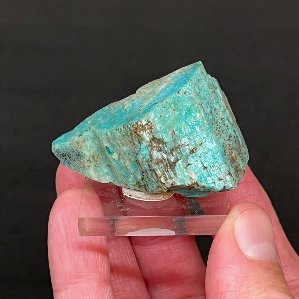 This is a high quality, Amazonite specimen, with a beautiful vitreous luster, direct from one the miners that has ownership of the mine.