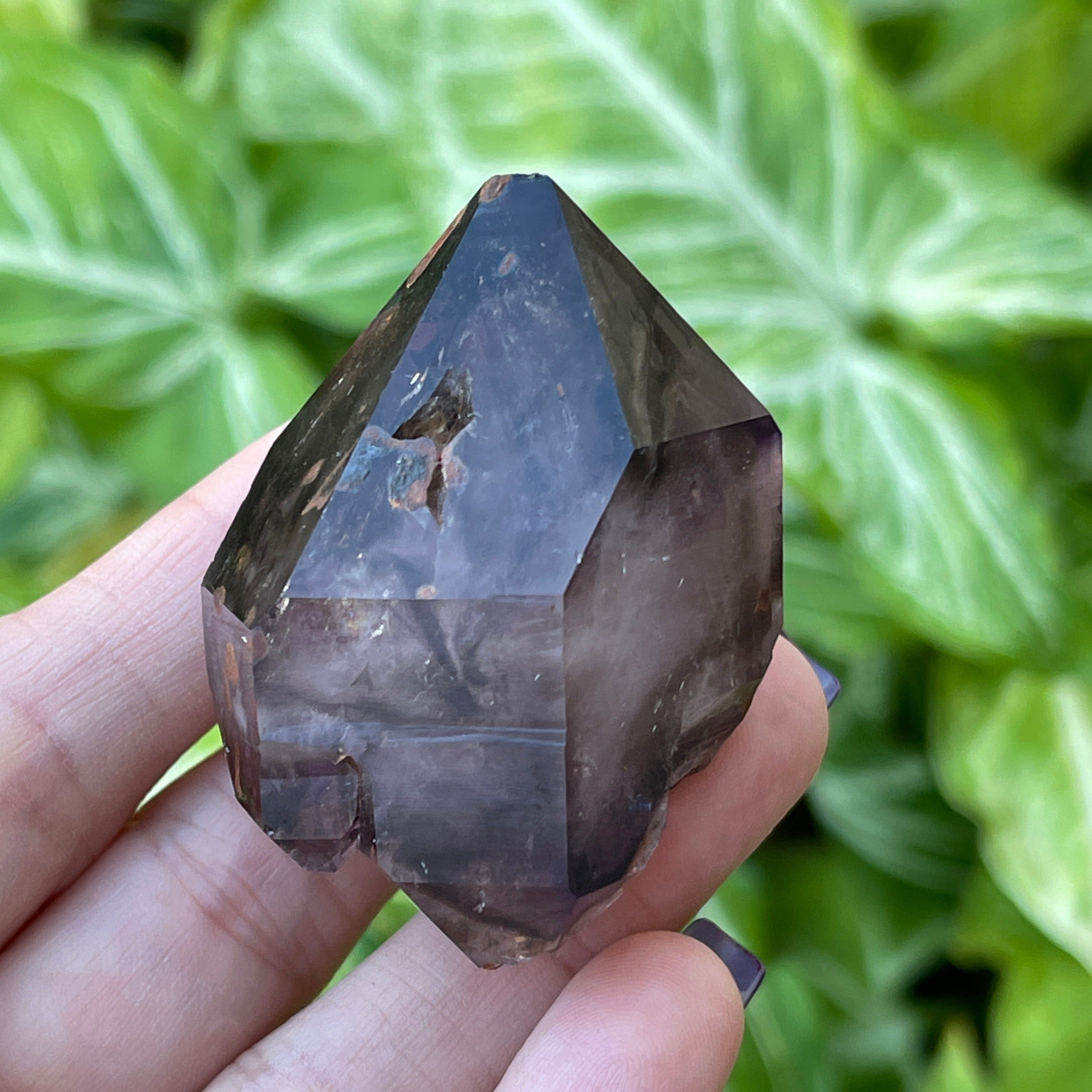 Brandberg Amethyst double terminated Crystal dark purple, 58 grams, rainbows.