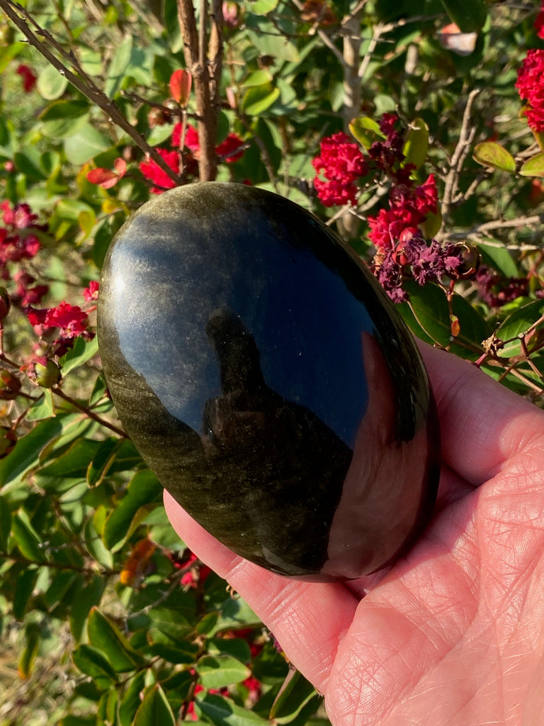 Gold Sheen Obsidian PalmStone 270g | Grounding Crystal