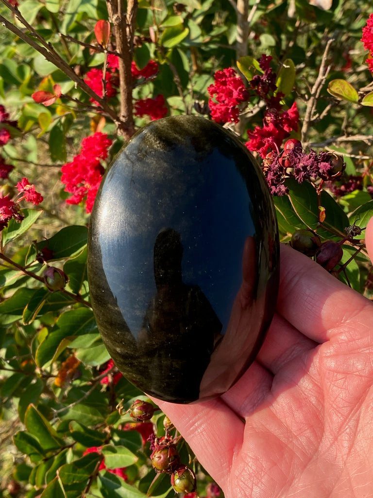 Gold Sheen Obsidian PalmStone 270g | Grounding Crystal
