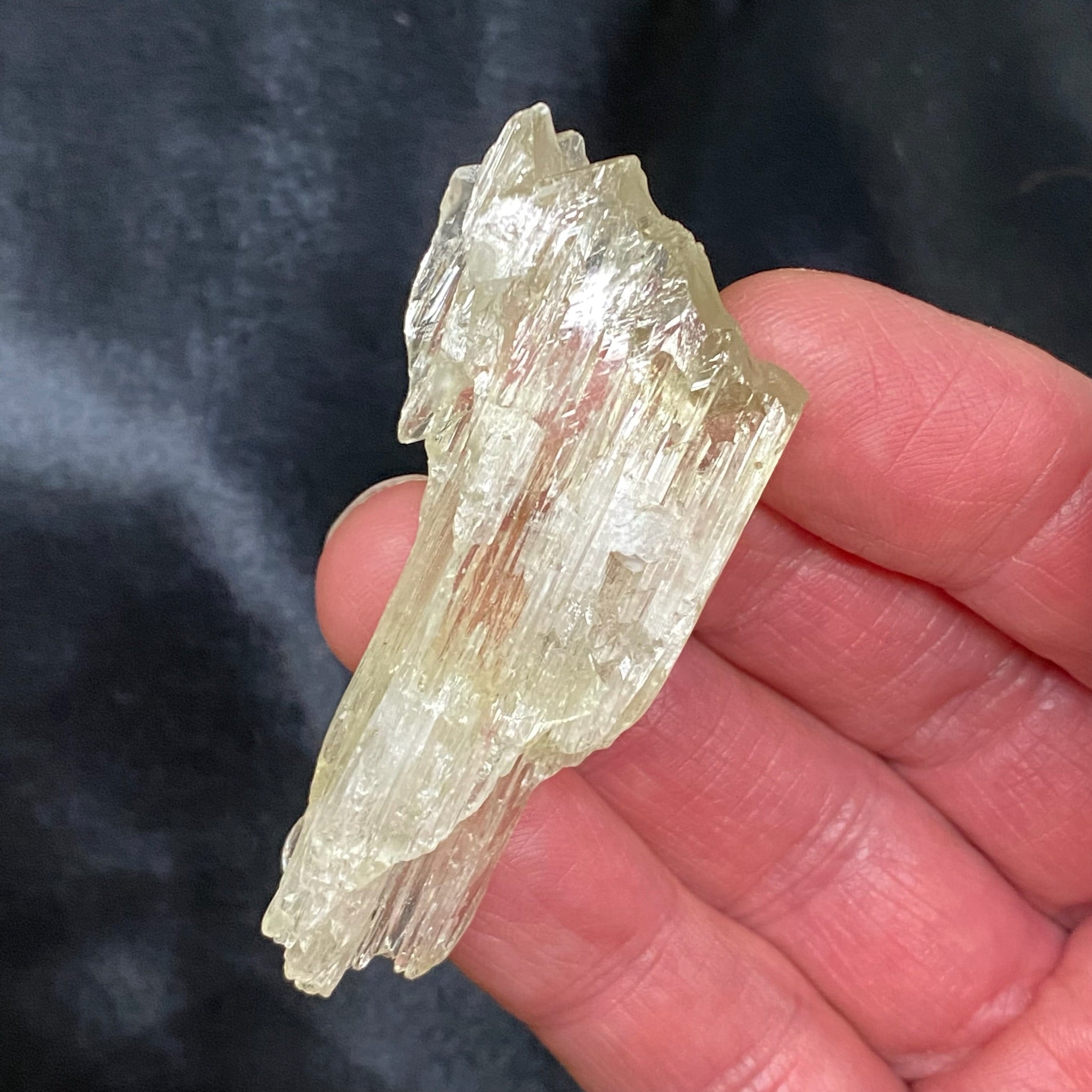 This Spodumene var. Kunzite / Hiddenite crystal specimen is terminated, in some places presents with double termination and is self healed.