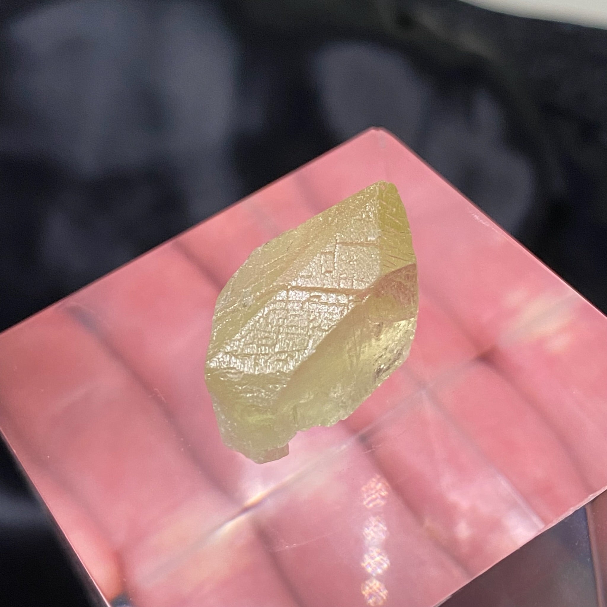 This Spodumene var. Kunzite / Hiddenite crystal specimen is a higher quality example that presents with a nice termination and natural etching.