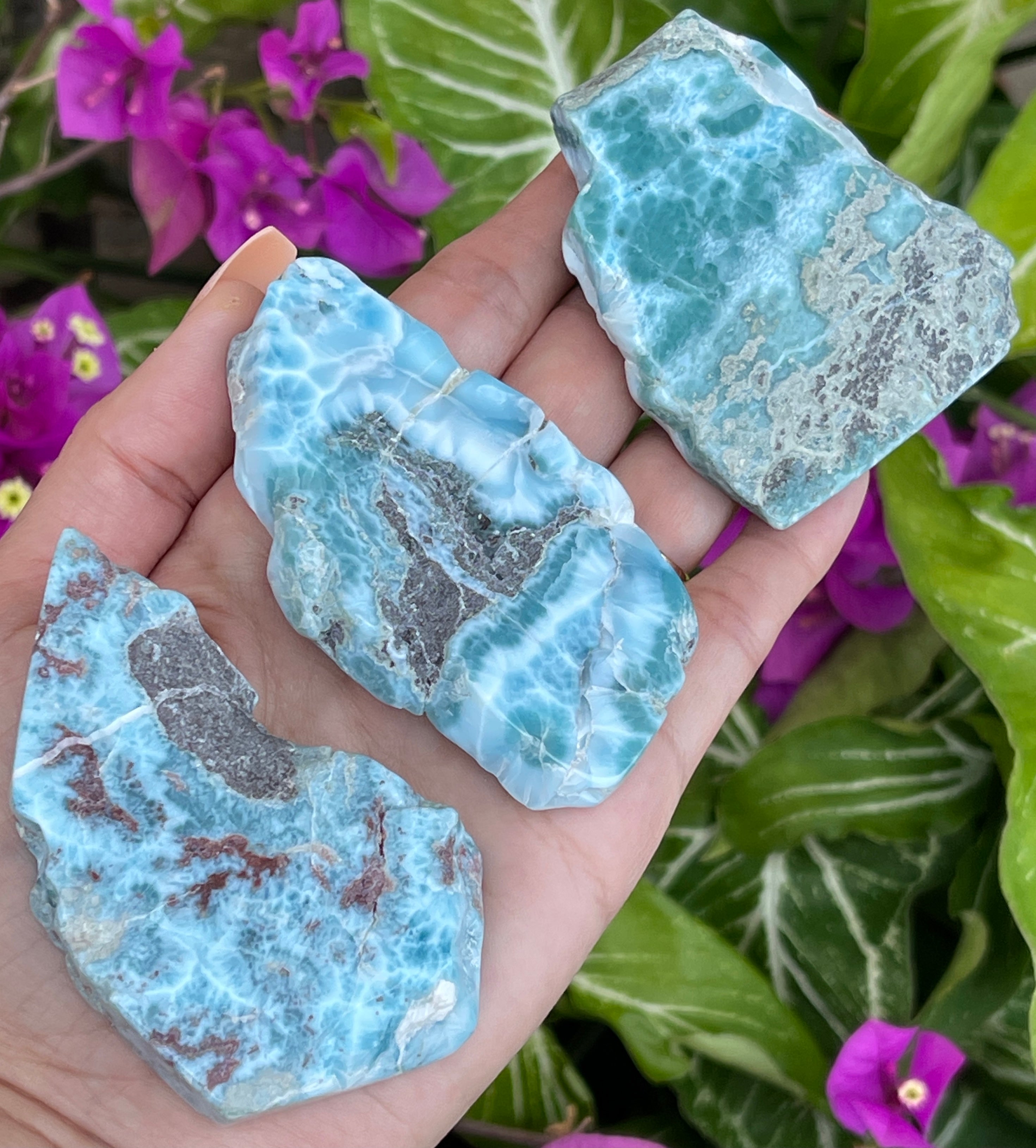 Larimar Polished Slab | High Quality Dolphin Stone - Calming Healing Crystal
