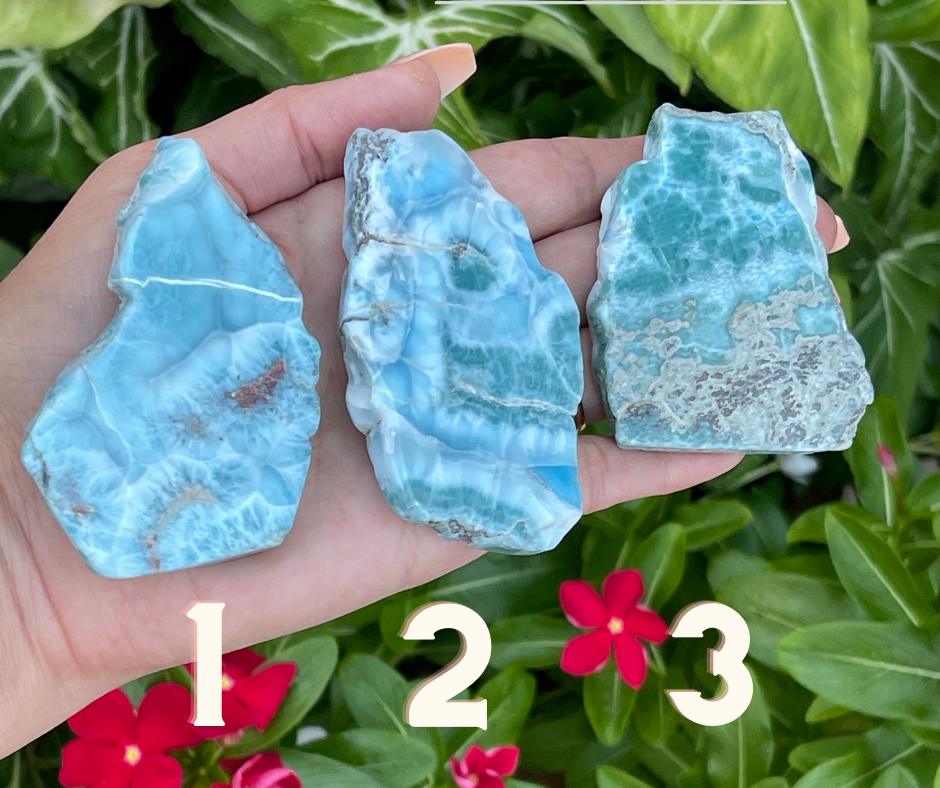 Larimar Polished Slab | High Quality Dolphin Stone - Calming Healing Crystal
