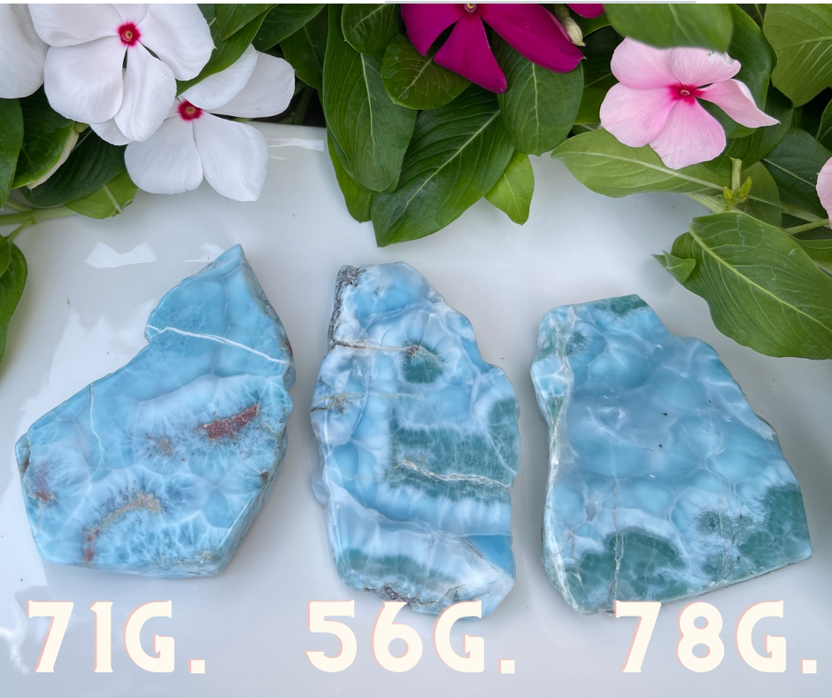 Larimar Polished Slab | High Quality Dolphin Stone - Calming Healing Crystal