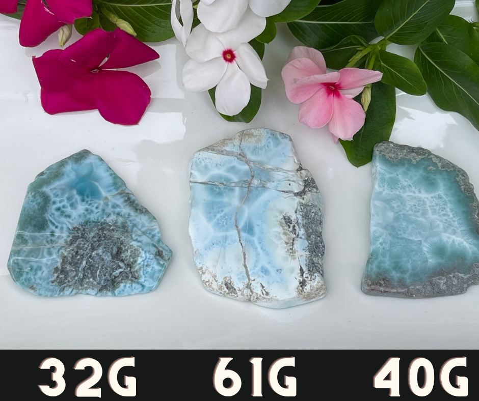 Larimar Polished Slab | High Quality Dolphin Stone - Calming Healing Crystal
