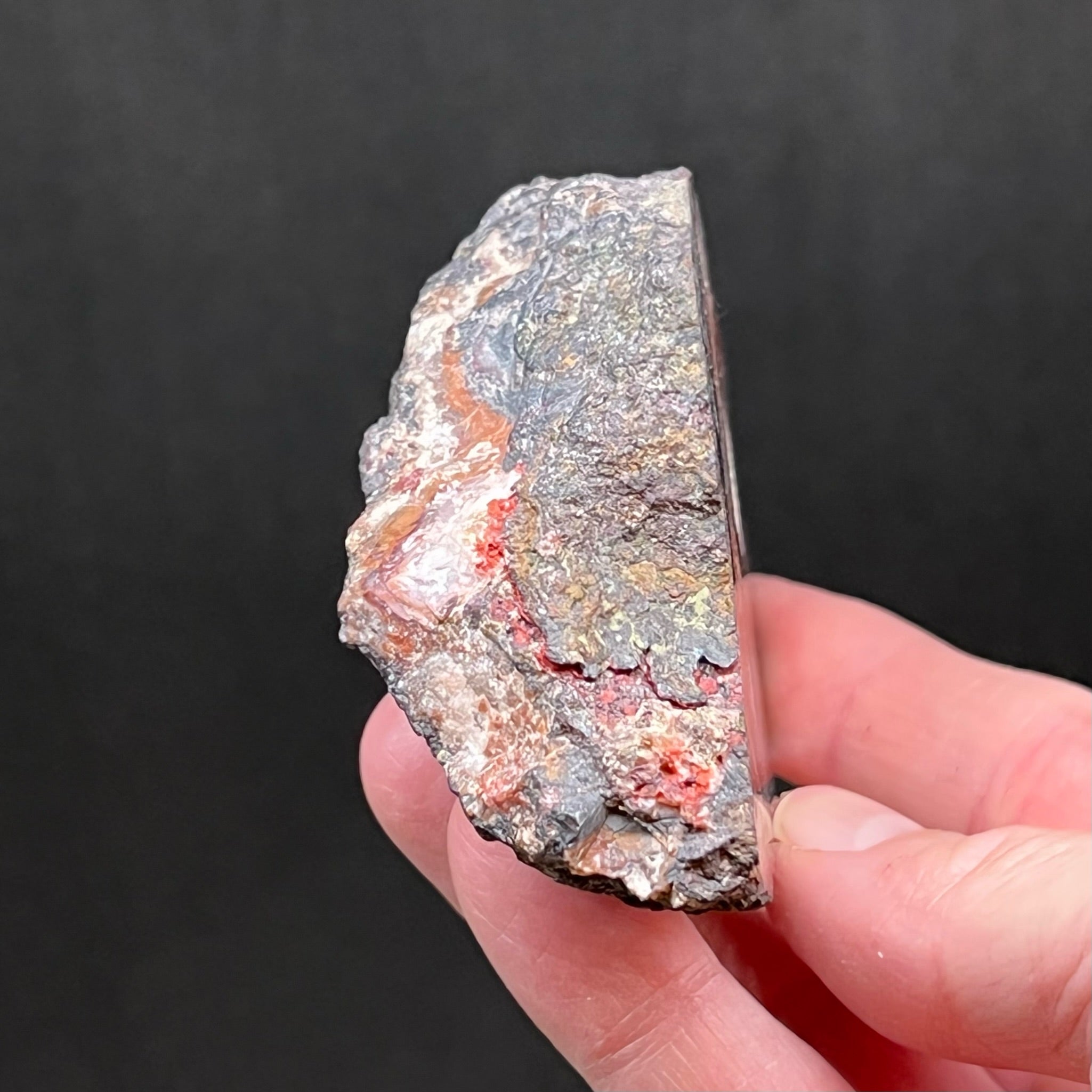 Agate Polished Face Agouim Morocco Hematite Bright Red | 261g
