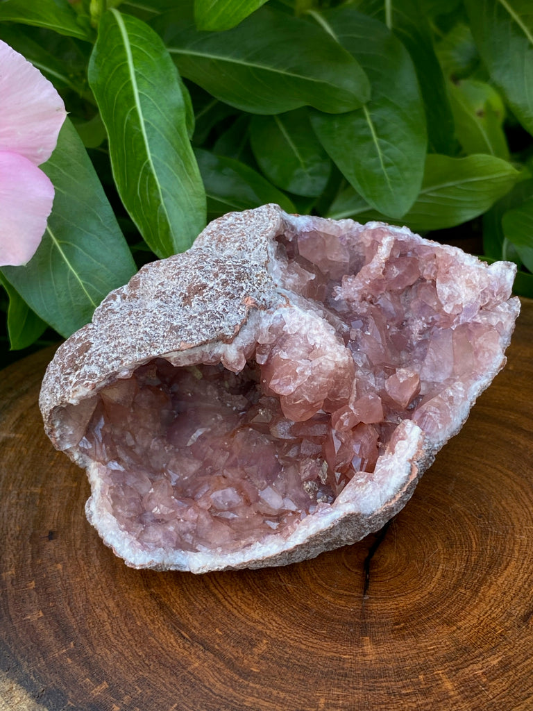 This is a higher quality example of a beautiful, double chambered Pink Amethyst Crystals Geode from The Choique Mine, Pehuenches-Neuquen, Patagonia, Argentina