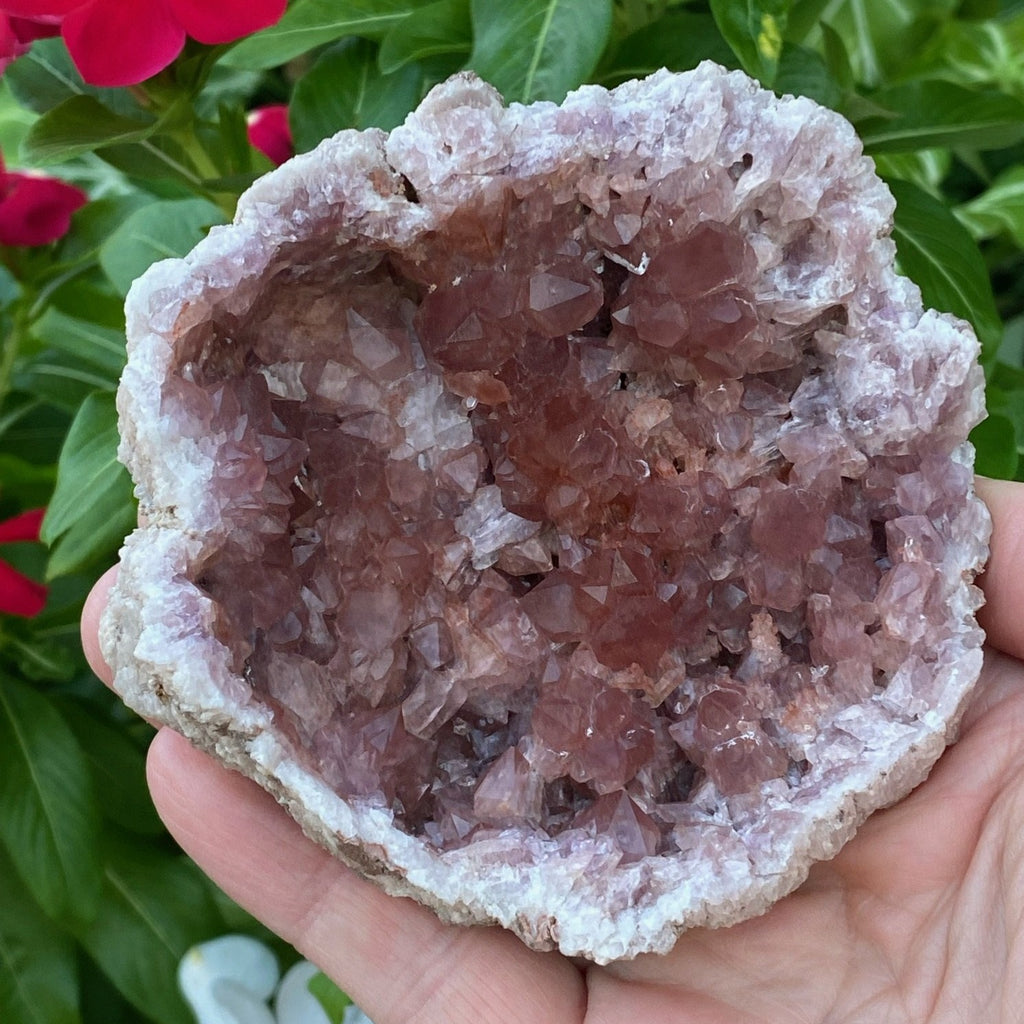 Pink Amethyst Crystal Geode Exceptional 242 grams