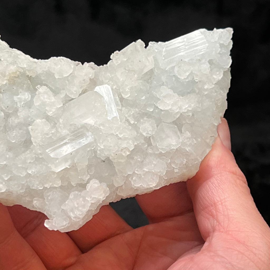 Mineral collectors believe the availability of specimens of Prehnite pseudomorph after Laumontite with Apophyllite will be more and more rare as time passes.