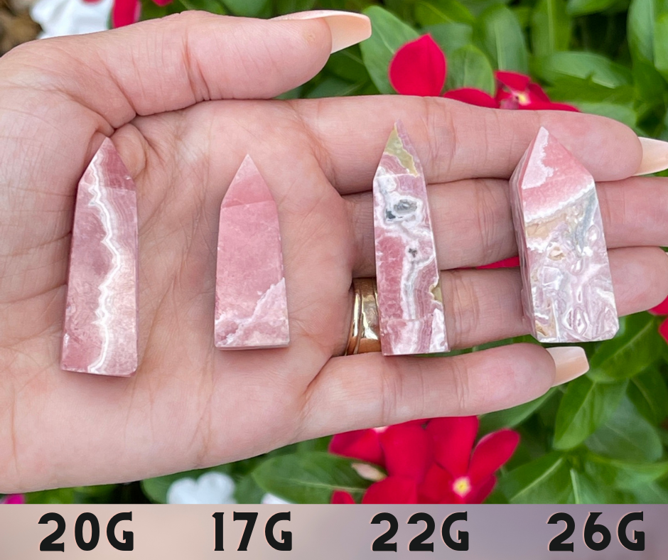 Rhodochrosite Obelisk / Tower Crystal Point w/ Pink Hues Banded
