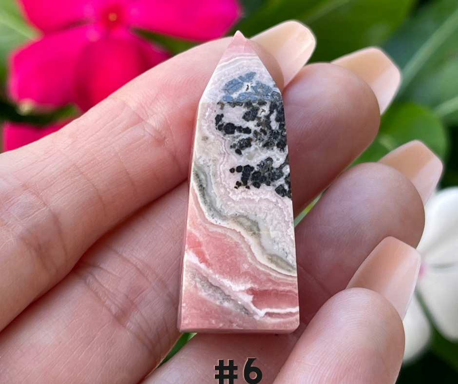 Rhodochrosite Obelisk / Tower Crystal Point w/ Pink Hues Banded