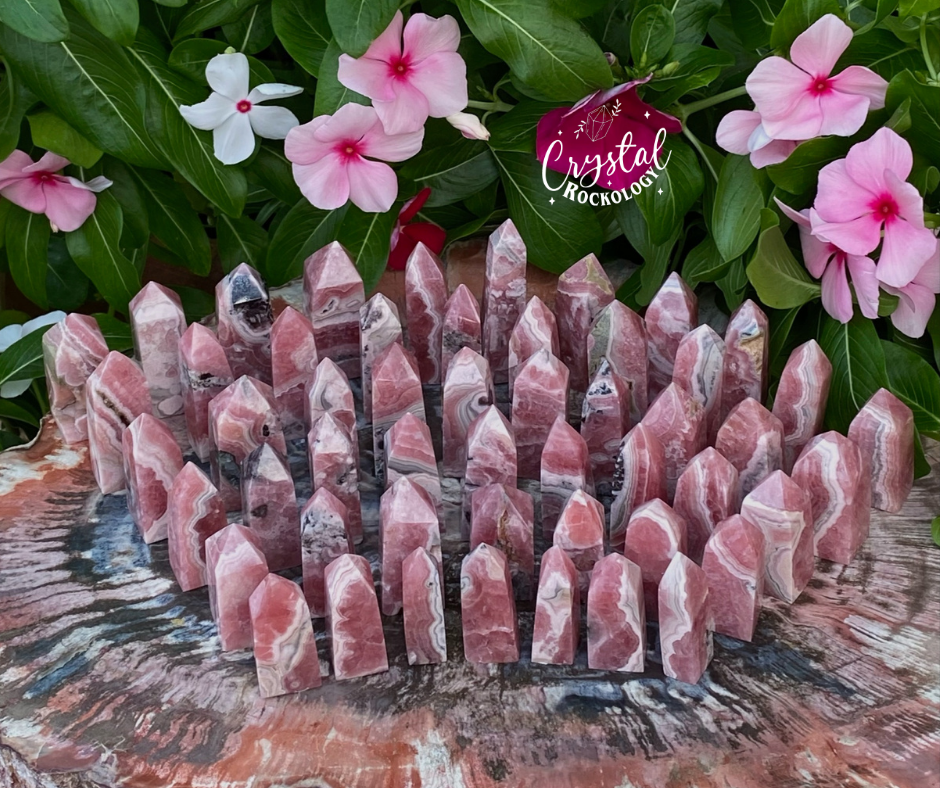 Rhodochrosite Obelisk / Tower Crystal Point w/ Pink Hues Banded