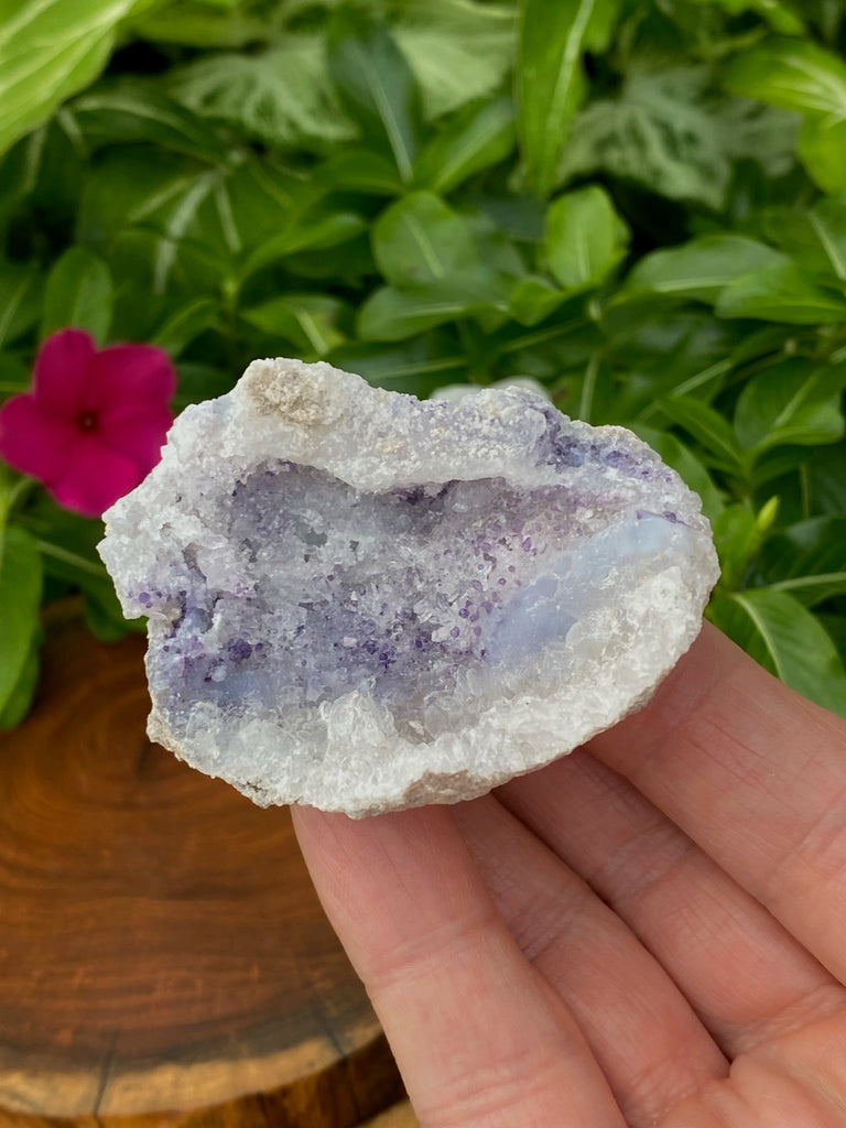 Sparkly Spirit Flower Geode | New Find 2021 | Blue Chalcedony, Quartz, Blue Fluorite
