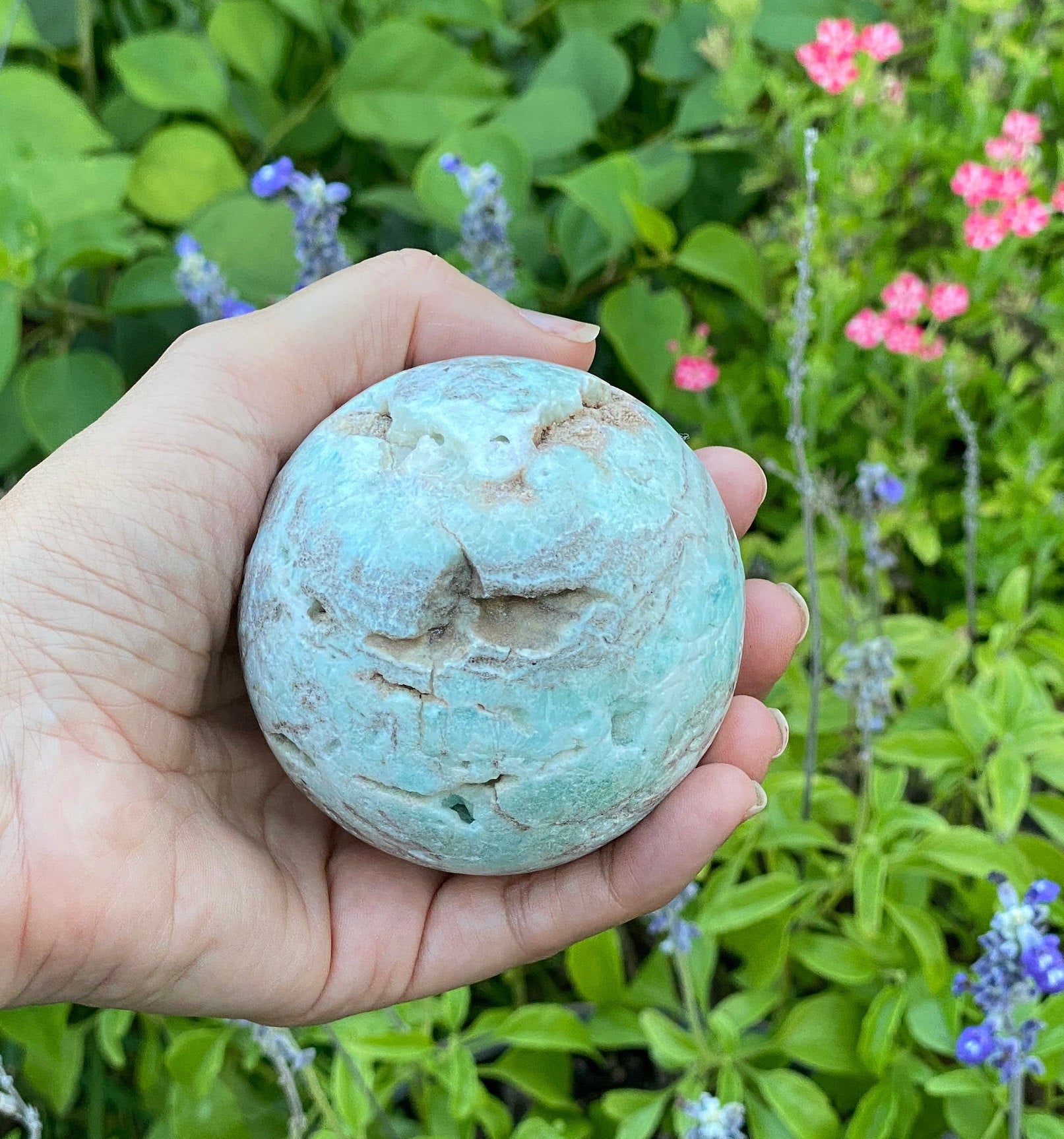Seafoam Calcite Sphere- Calming Crystal