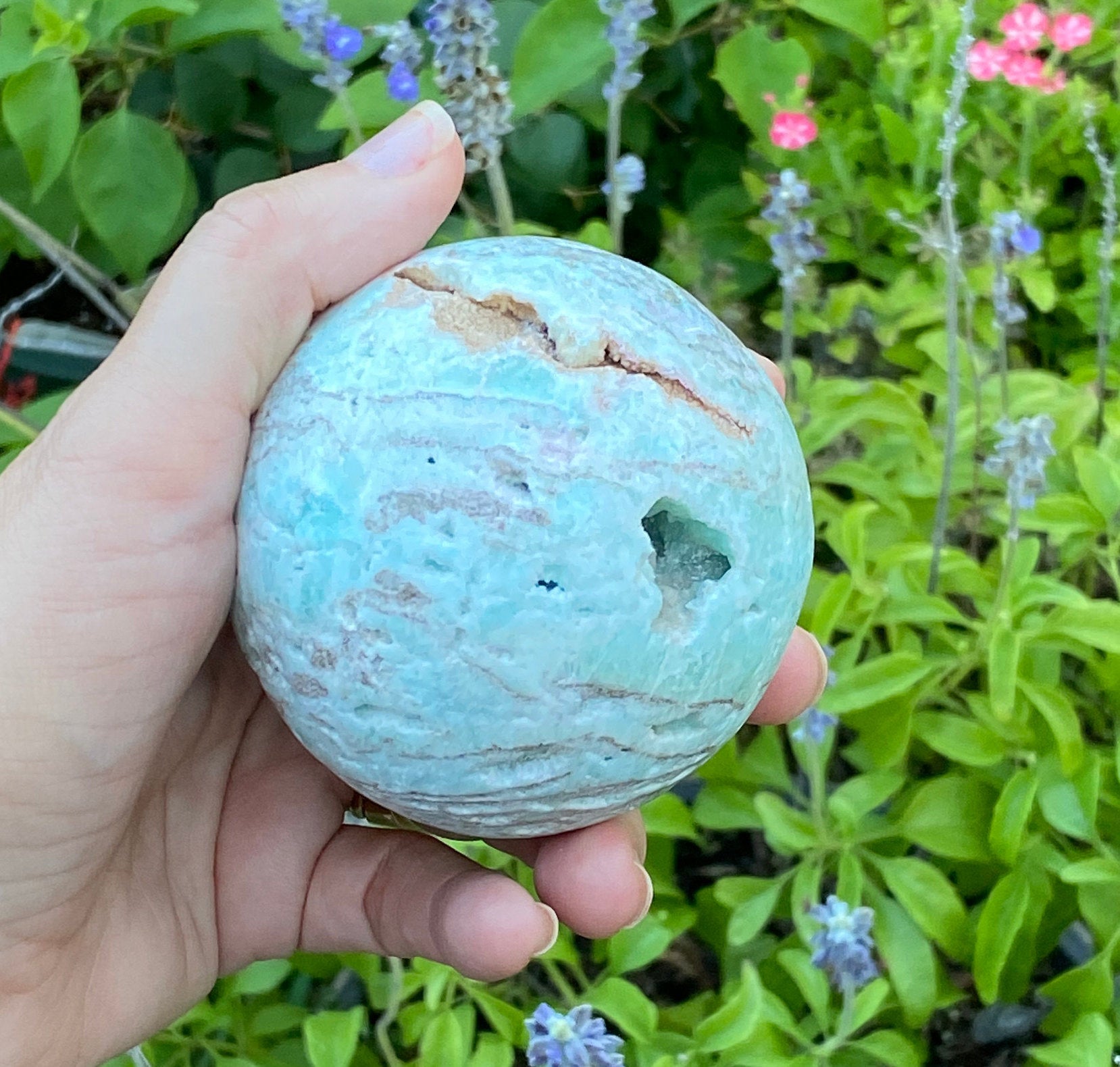 Seafoam Calcite Sphere- Calming Crystal
