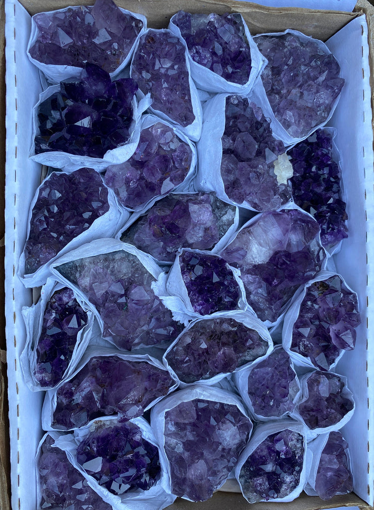 Natural Amethyst Crystal Cluster Specimen 1.5"-3" Medium Crystals