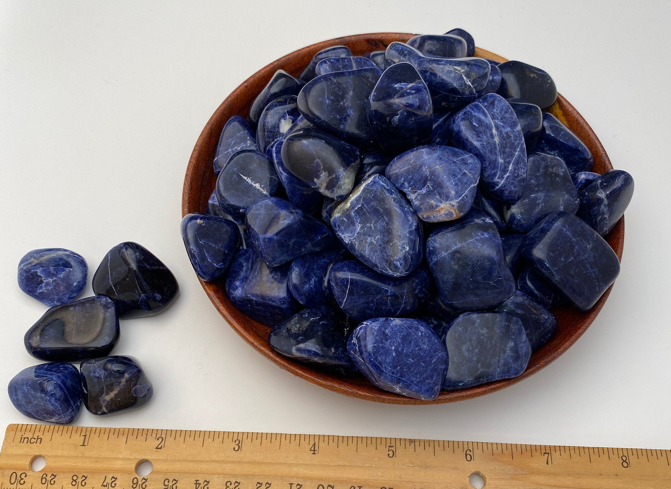 Sodalite " Diamond" Darkest Blue Polished Tumbled Stones