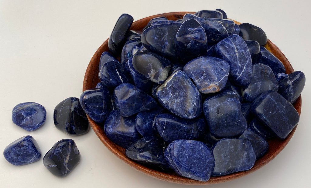 Sodalite " Diamond" Darkest Blue  Polished Tumbled Stones