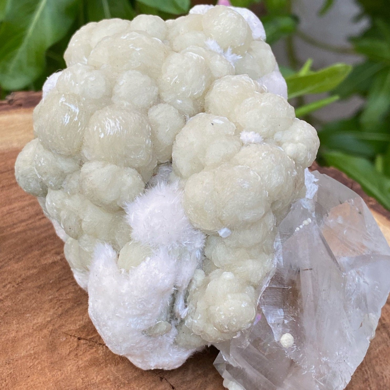 Rare Gyrolite Spheres, Calcite, Okenite Crystals - 3.5" Specimen - Zeolites Healing Crystals