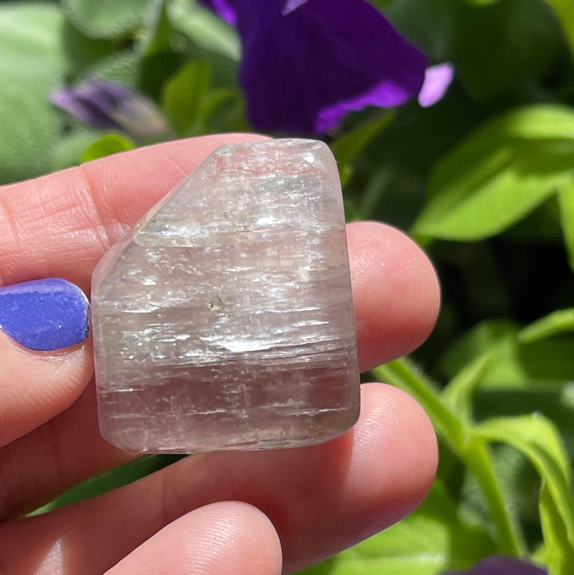 Kunzite Polished Gemstone | 22grams of Pink Lilac Kunzite Crystal | Spodumene Crystals