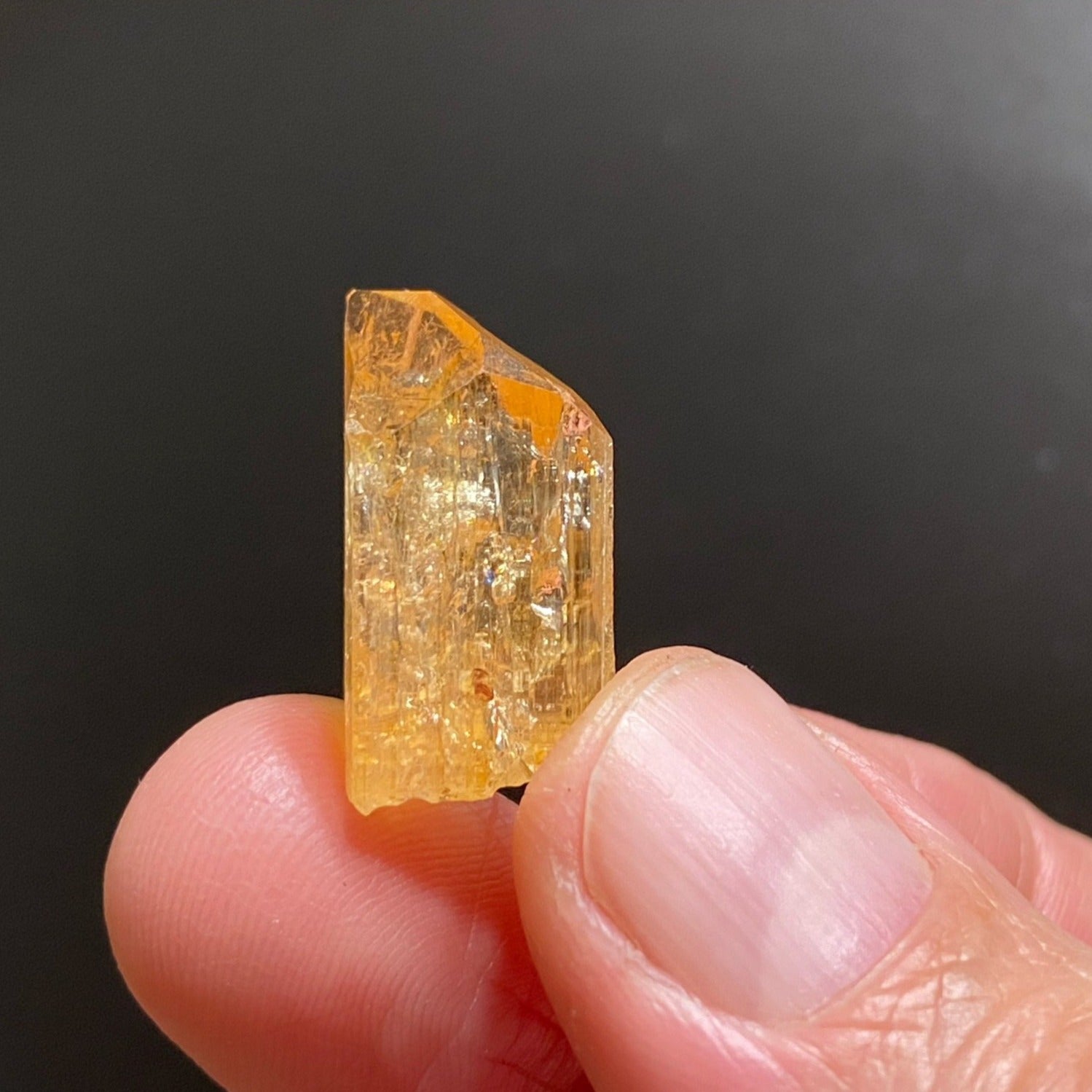 Topaz var. Imperial. The source for this fine Topaz is the Solwezi District, North-Western Province, Zambia. 100% natural. High quality, rare specimen. 8 grams.