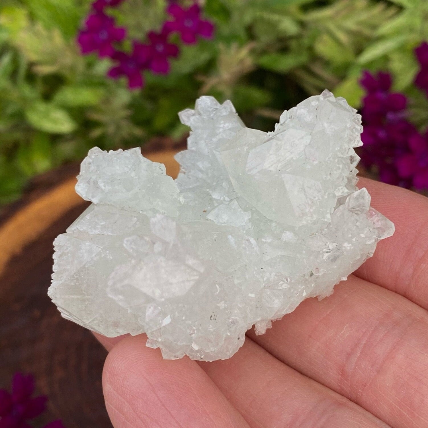 Apophyllite, Calcite Crystals Double Terminated