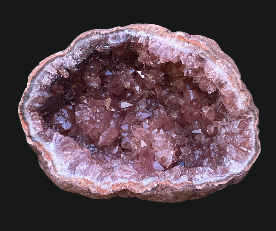 Pink Amethyst Crystal Geode half