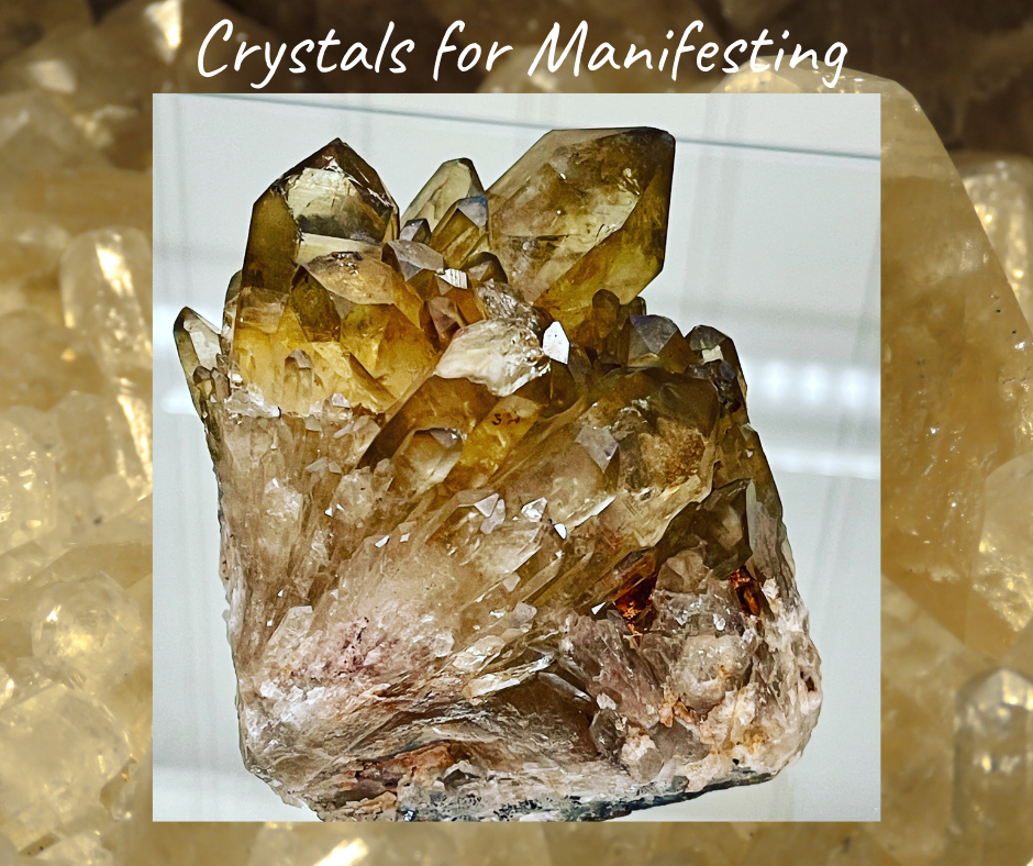 Natural Citrine Crystal point in Crystal Cluster