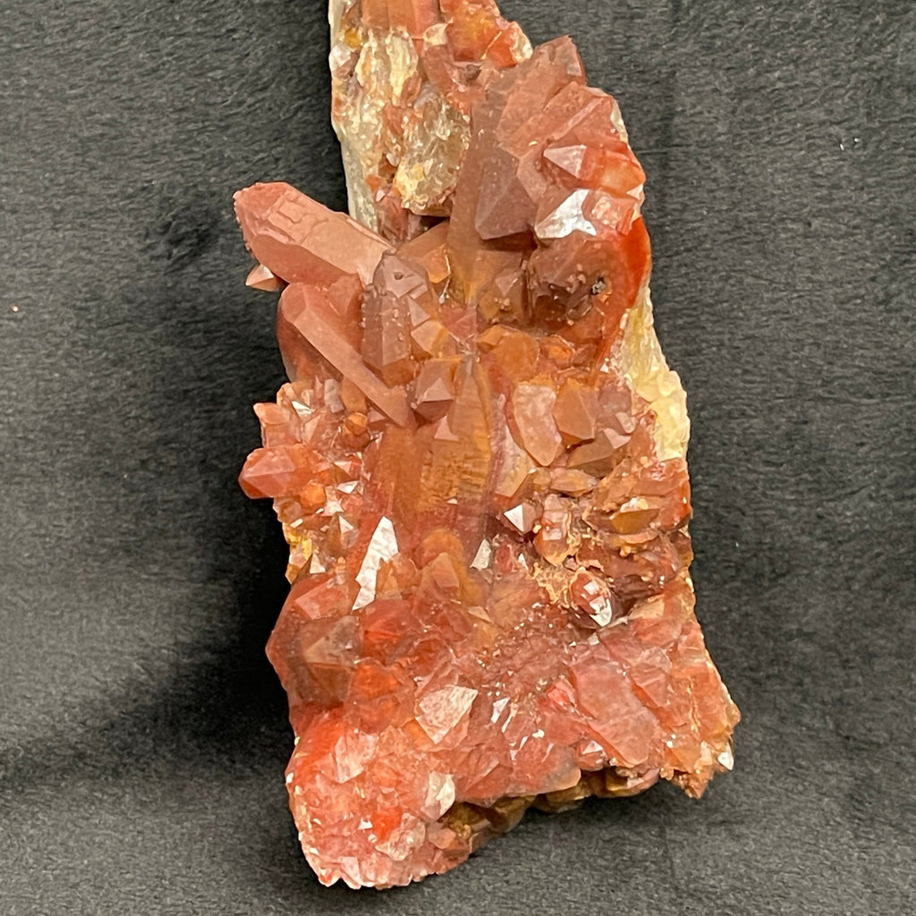 Hematite Quartz Crystal Deep Red Zoned Mineral 235 grams