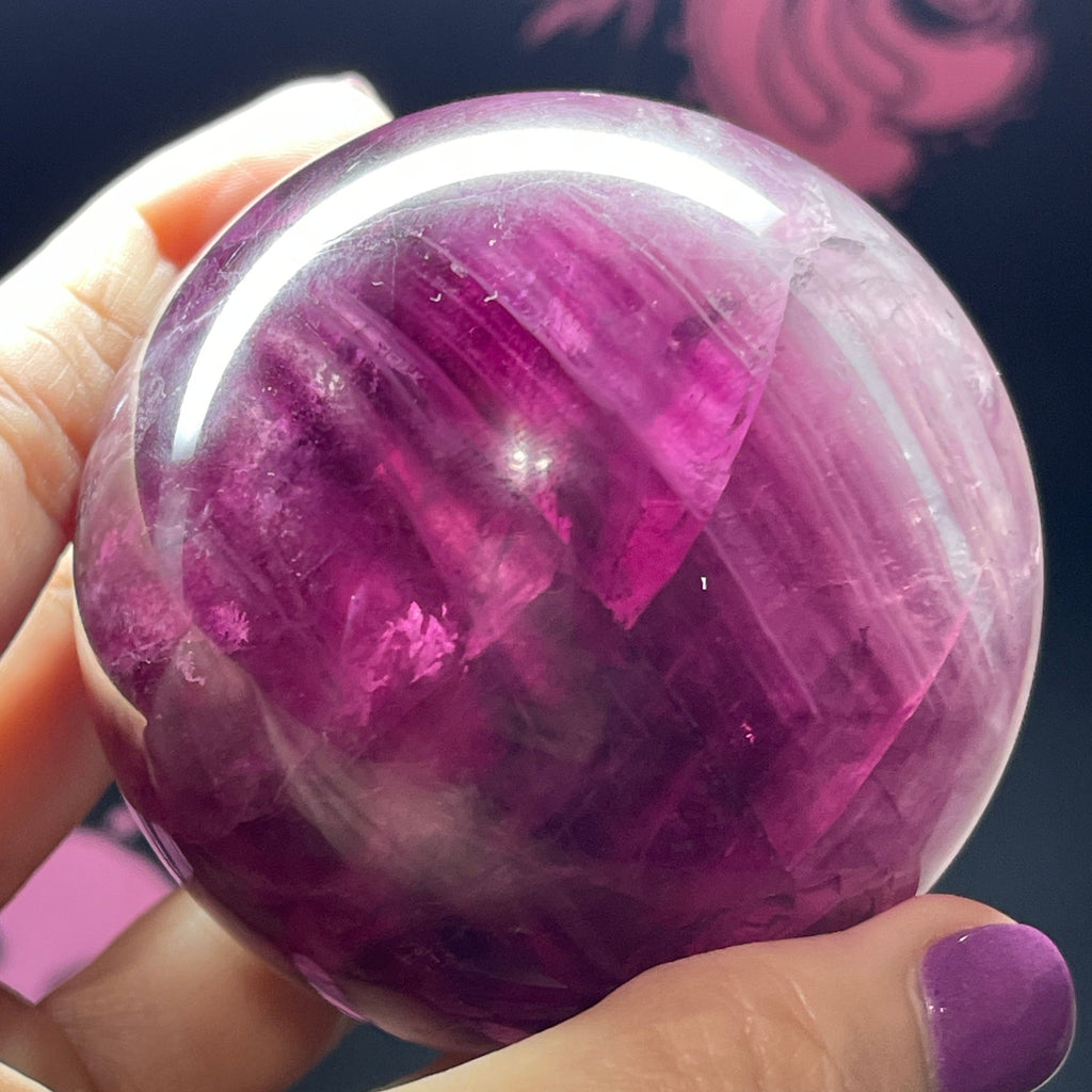 Deep purple Fluorite Sphere